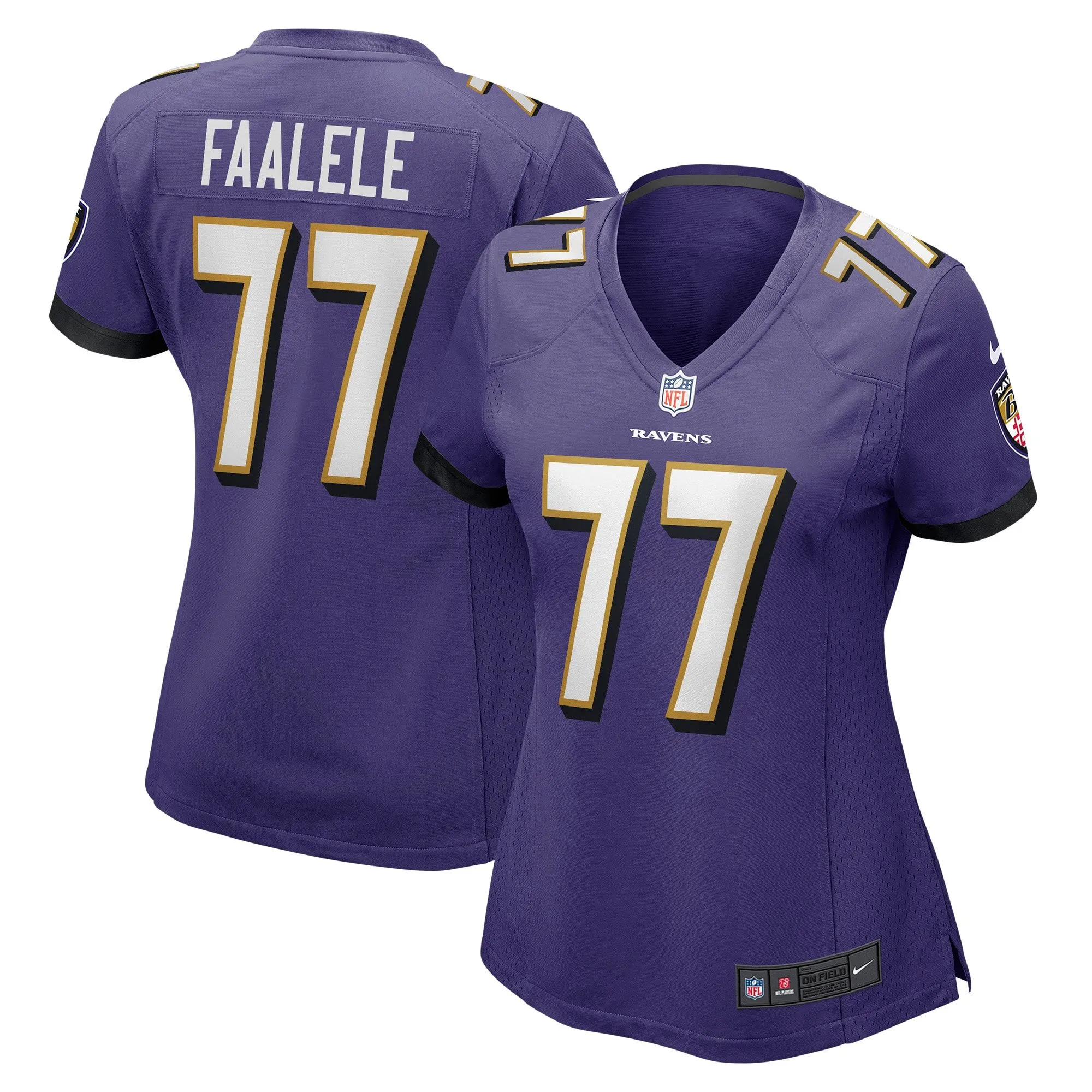 Daniel Faalele Baltimore Ravens  Women's Player Game Jersey - Purple