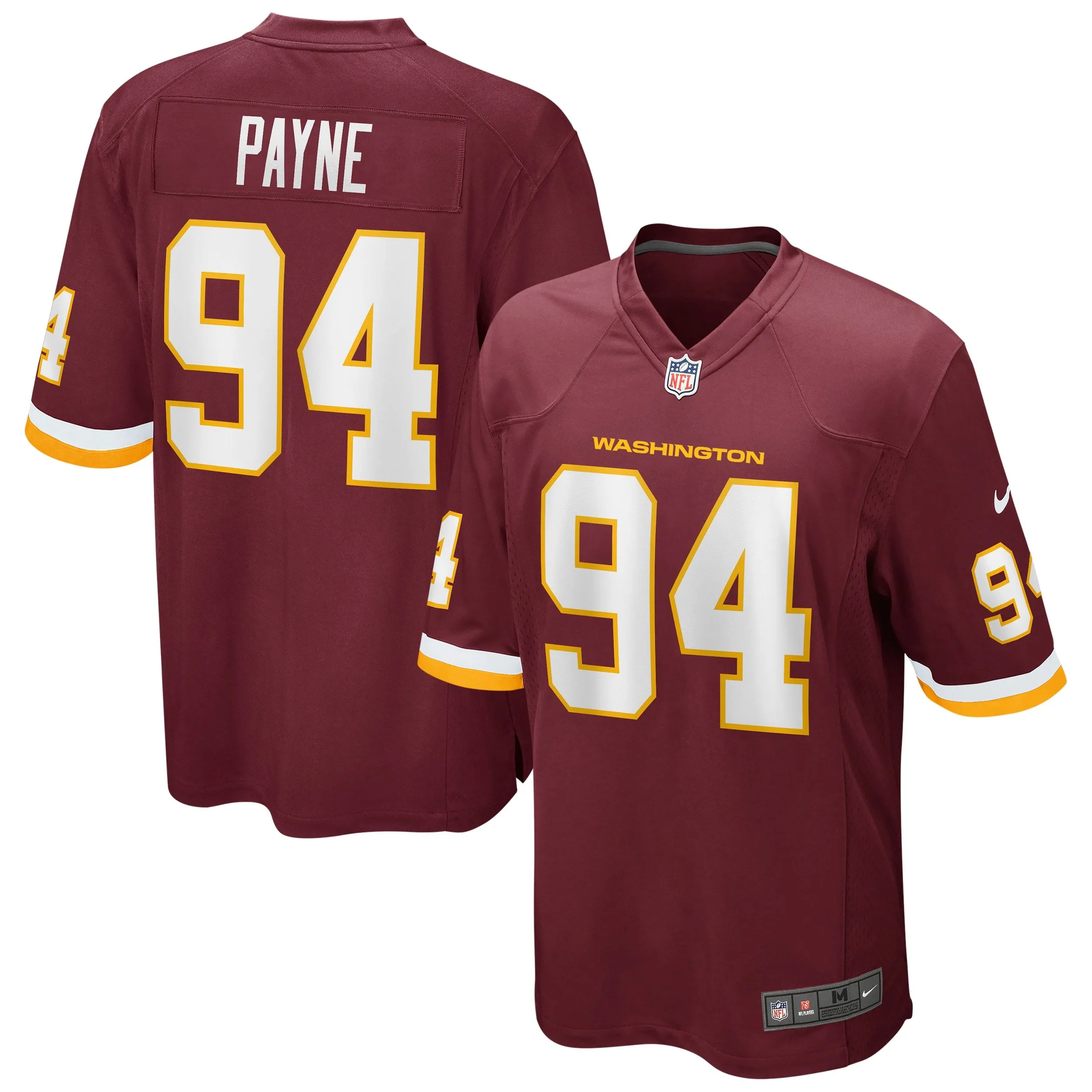 Daron Payne Washington Football Team  Game Player Jersey - Burgundy