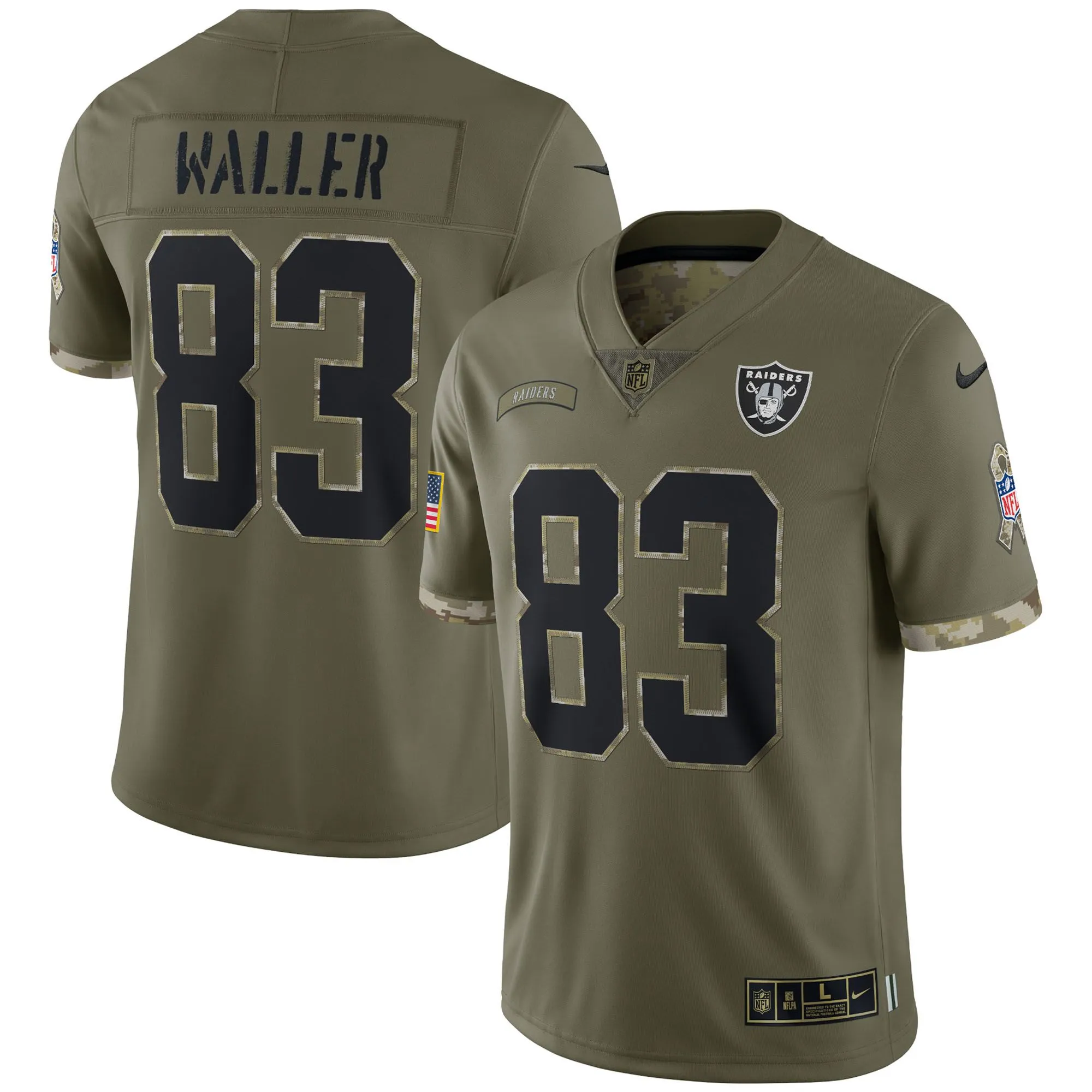 Darren Waller Las Vegas Raiders  2022 Salute To Service Limited Jersey - Olive