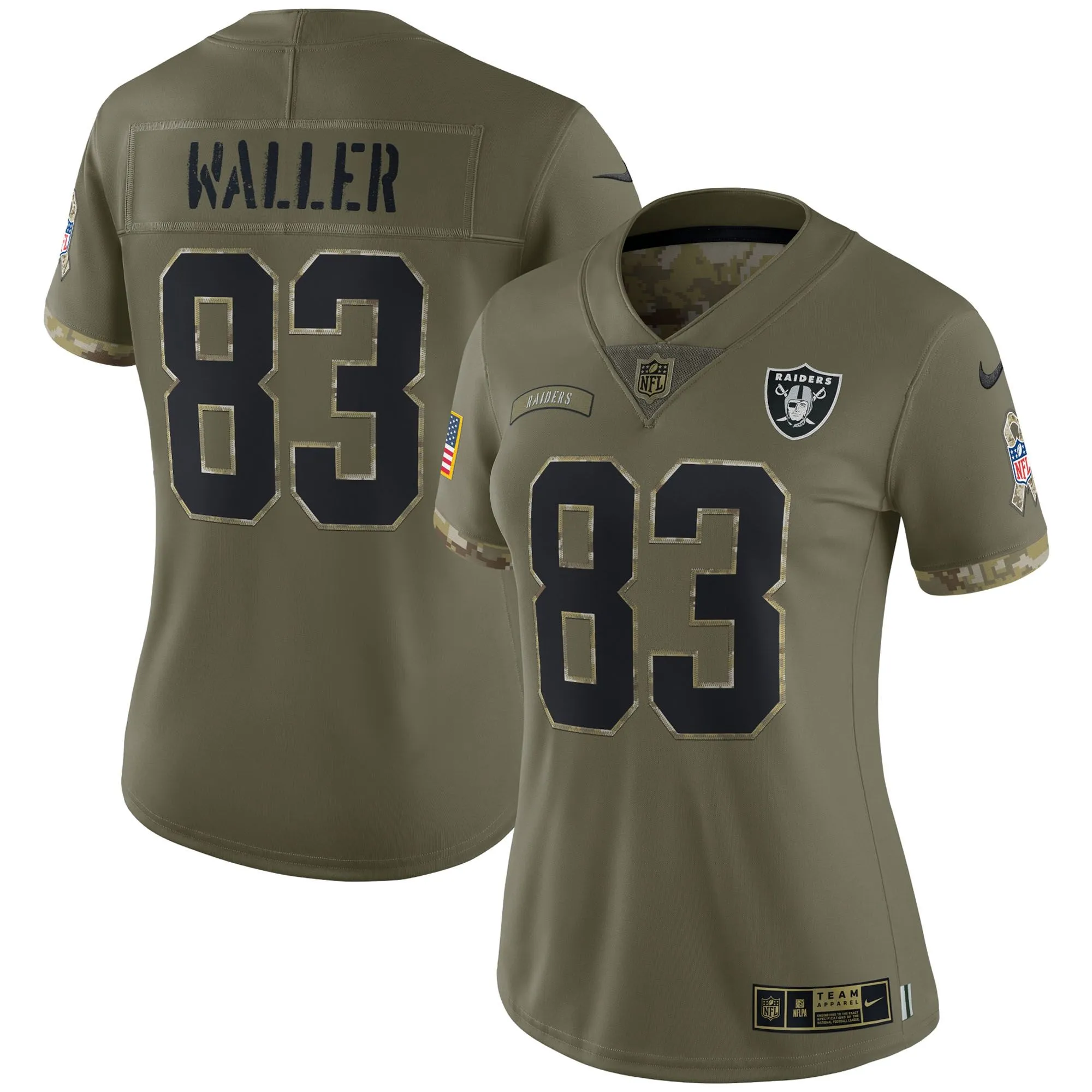 Darren Waller Las Vegas Raiders  Women's 2022 Salute To Service Limited Jersey - Olive