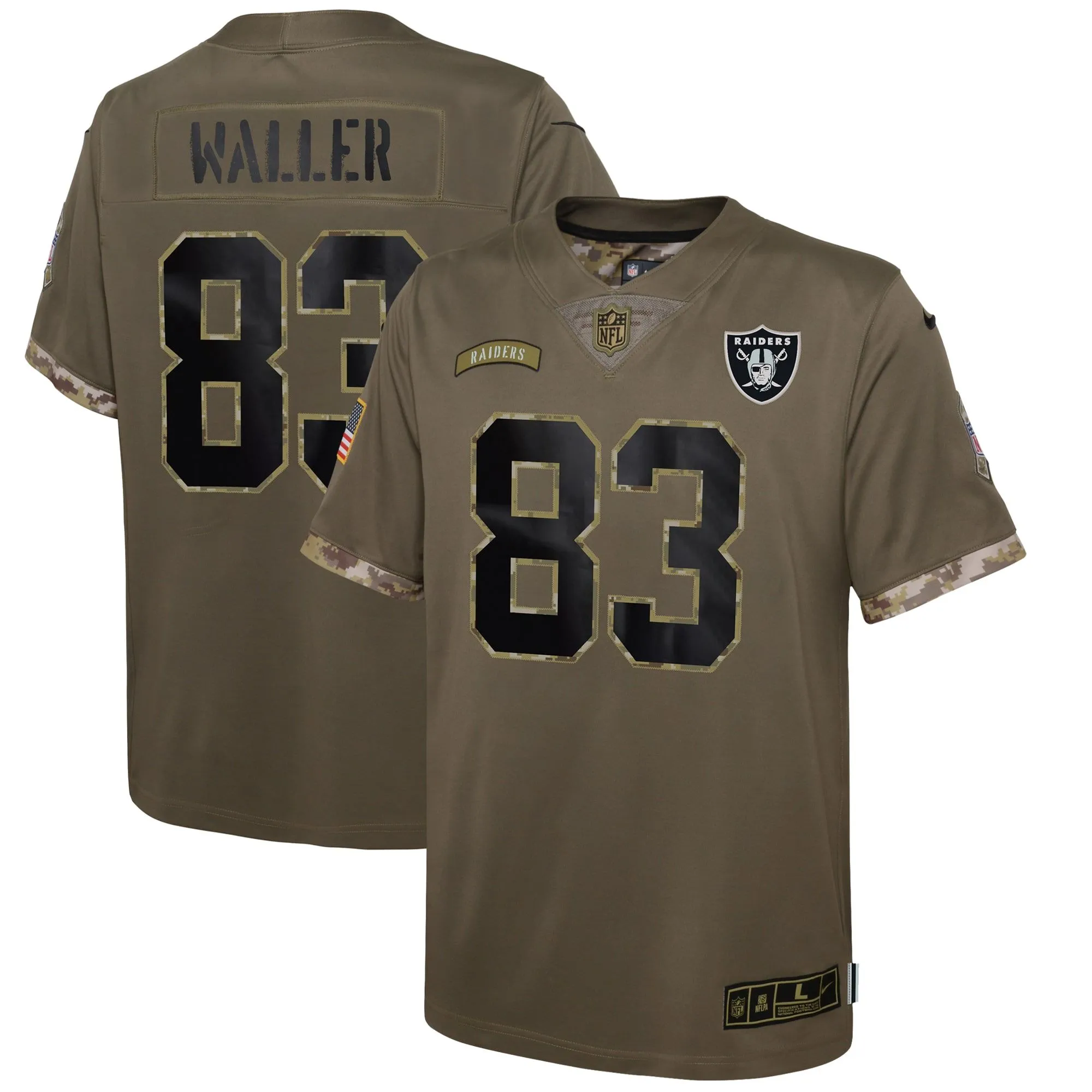 Darren Waller Las Vegas Raiders  Youth 2022 Salute To Service Player Limited Jersey - Olive