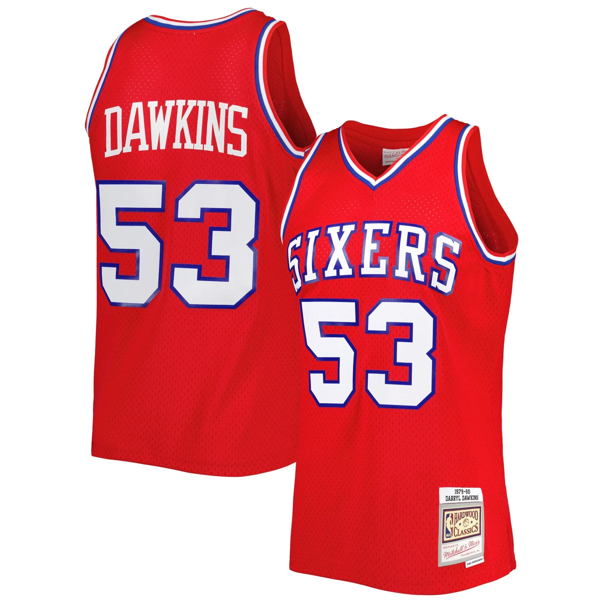 Darryl Dawkins Philadelphia 76ers Mitchell & Ness Hardwood Classics 1979/80 Swingman Jersey - Red