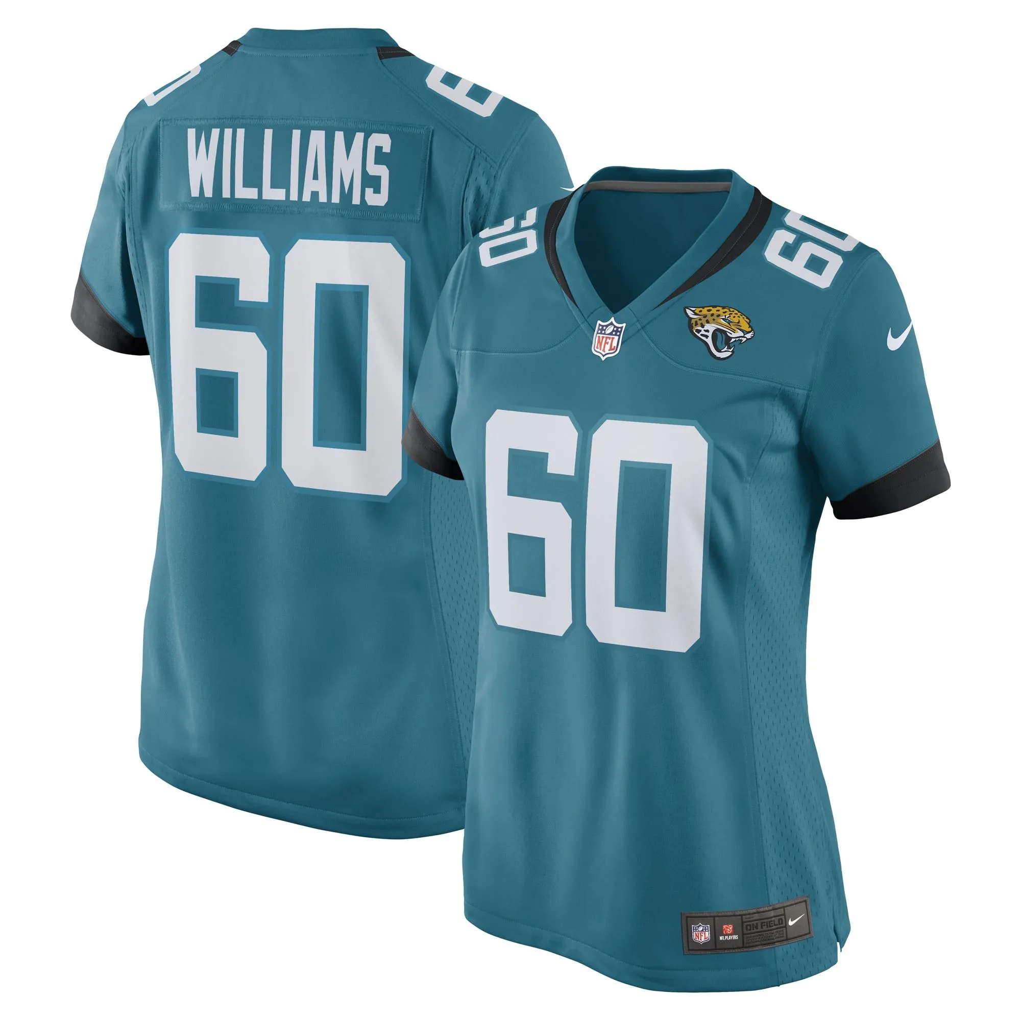 Darryl Williams Jacksonville Jaguars  Women's Game Player Jersey - Teal