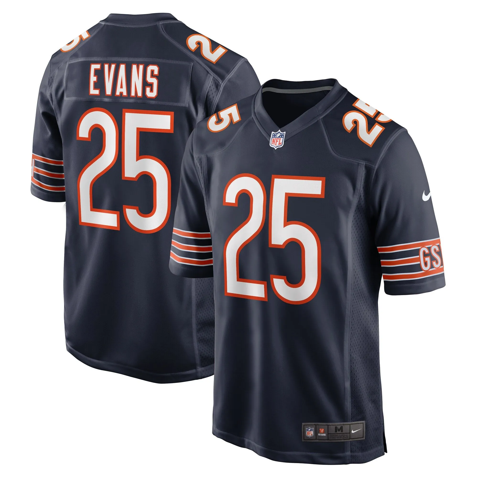 Darrynton Evans Chicago Bears   Game Jersey -  Navy