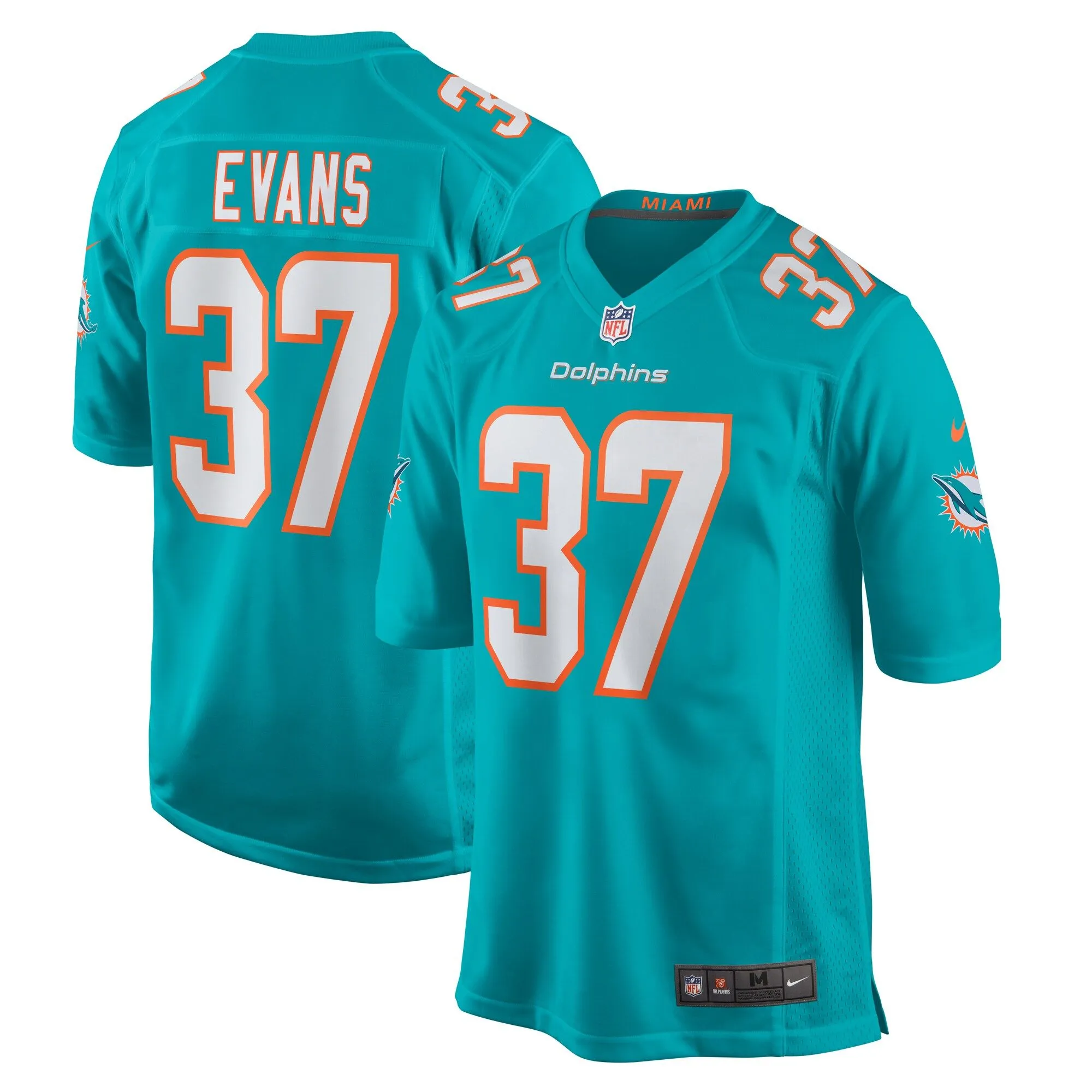 Darrynton Evans Miami Dolphins  Team Game Jersey -  Aqua