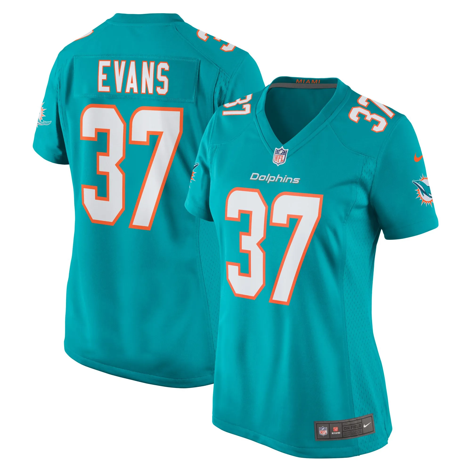 Darrynton Evans Miami Dolphins  Women's Team Game Jersey -  Aqua