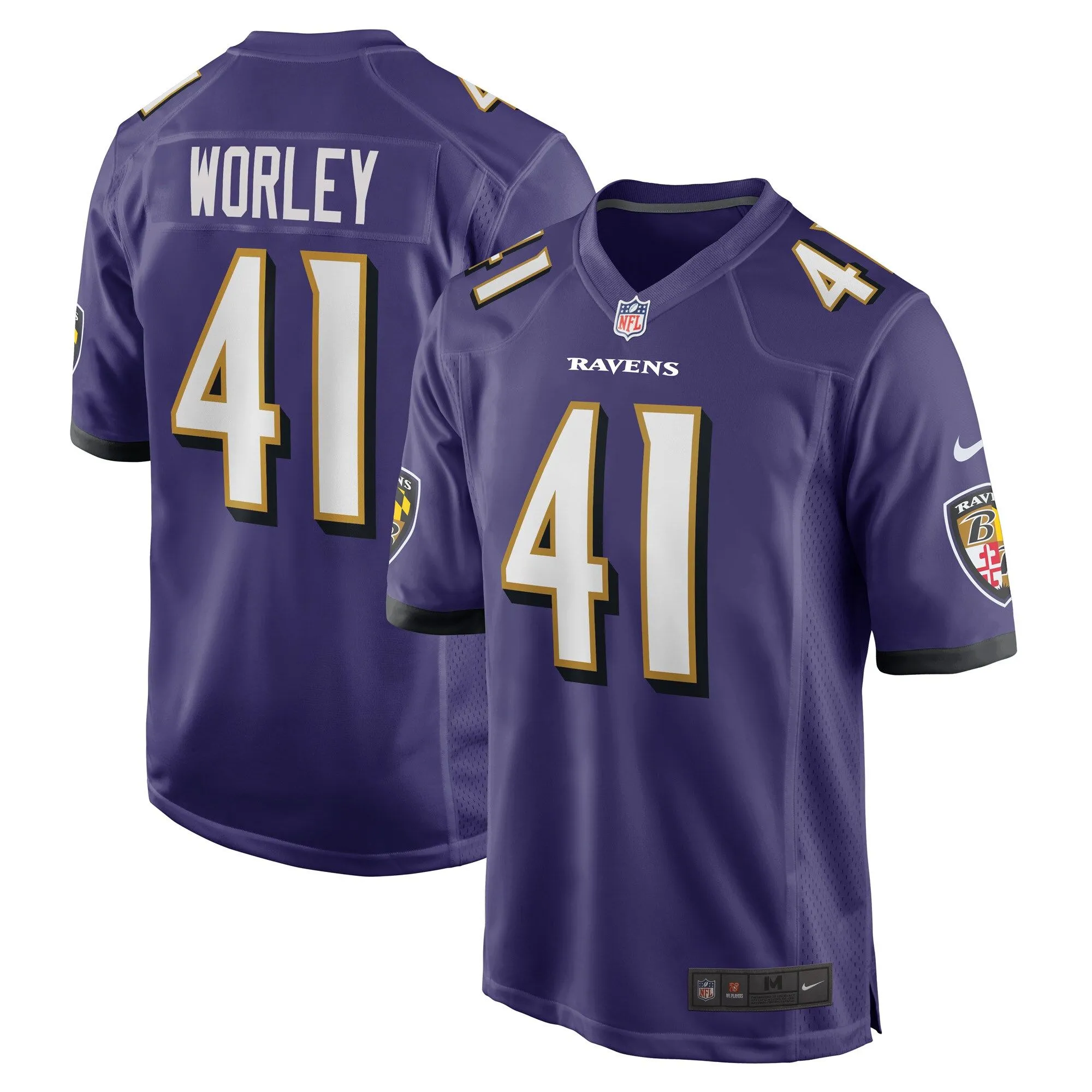 Daryl Worley Baltimore Ravens  Game Player Jersey - Purple