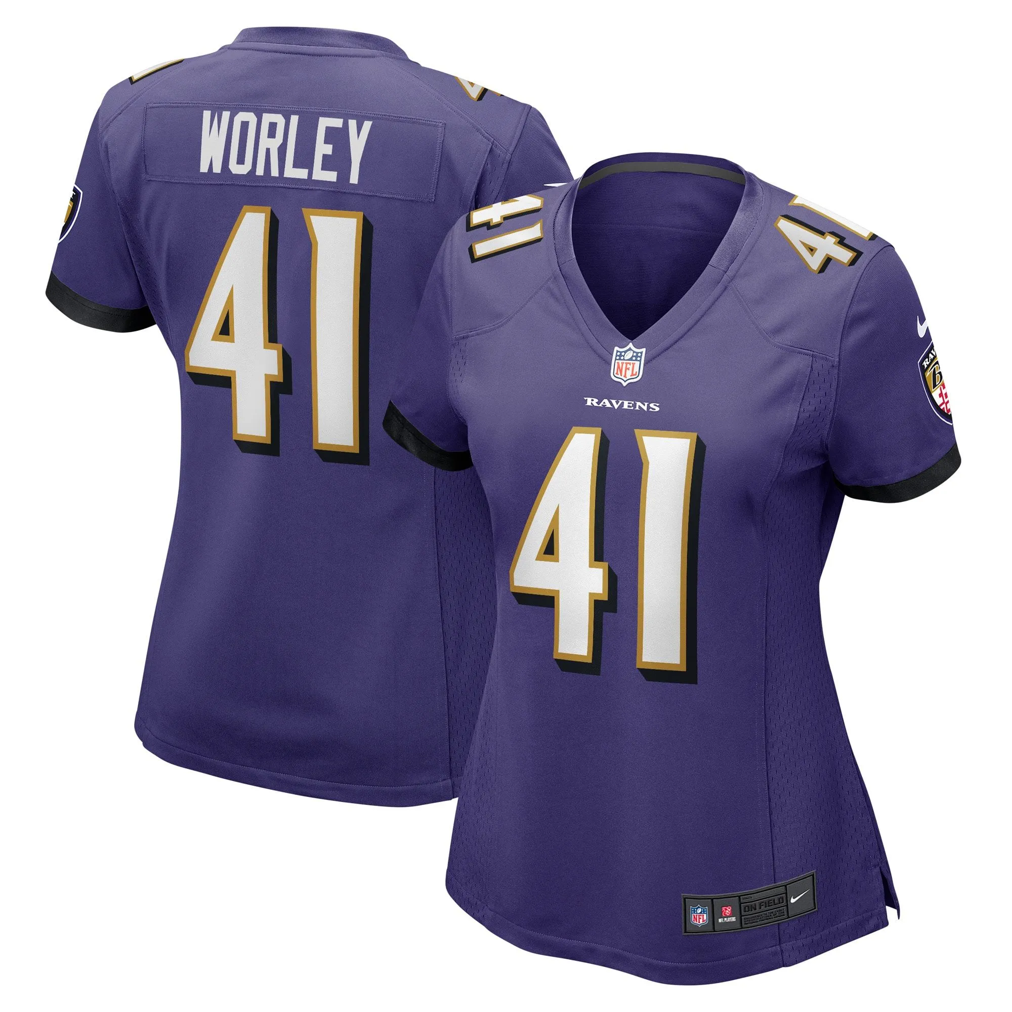 Daryl Worley Baltimore Ravens  Women's Game Player Jersey - Purple