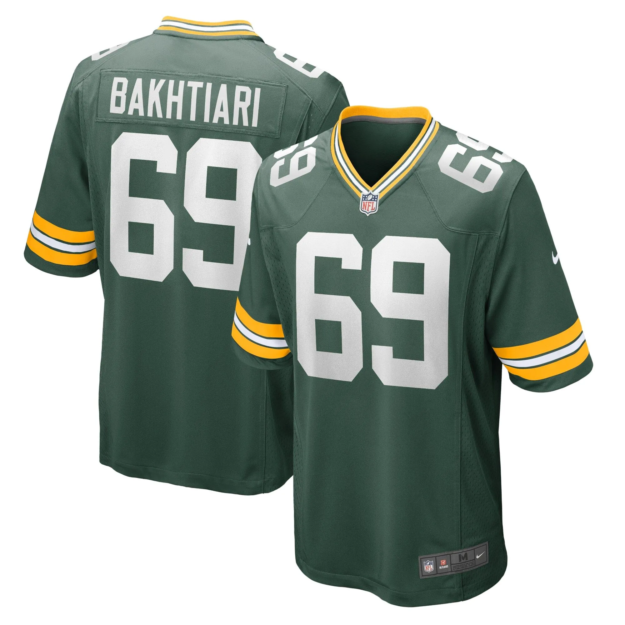 David Bakhtiari Green Bay Packers  Game Team Jersey - Green