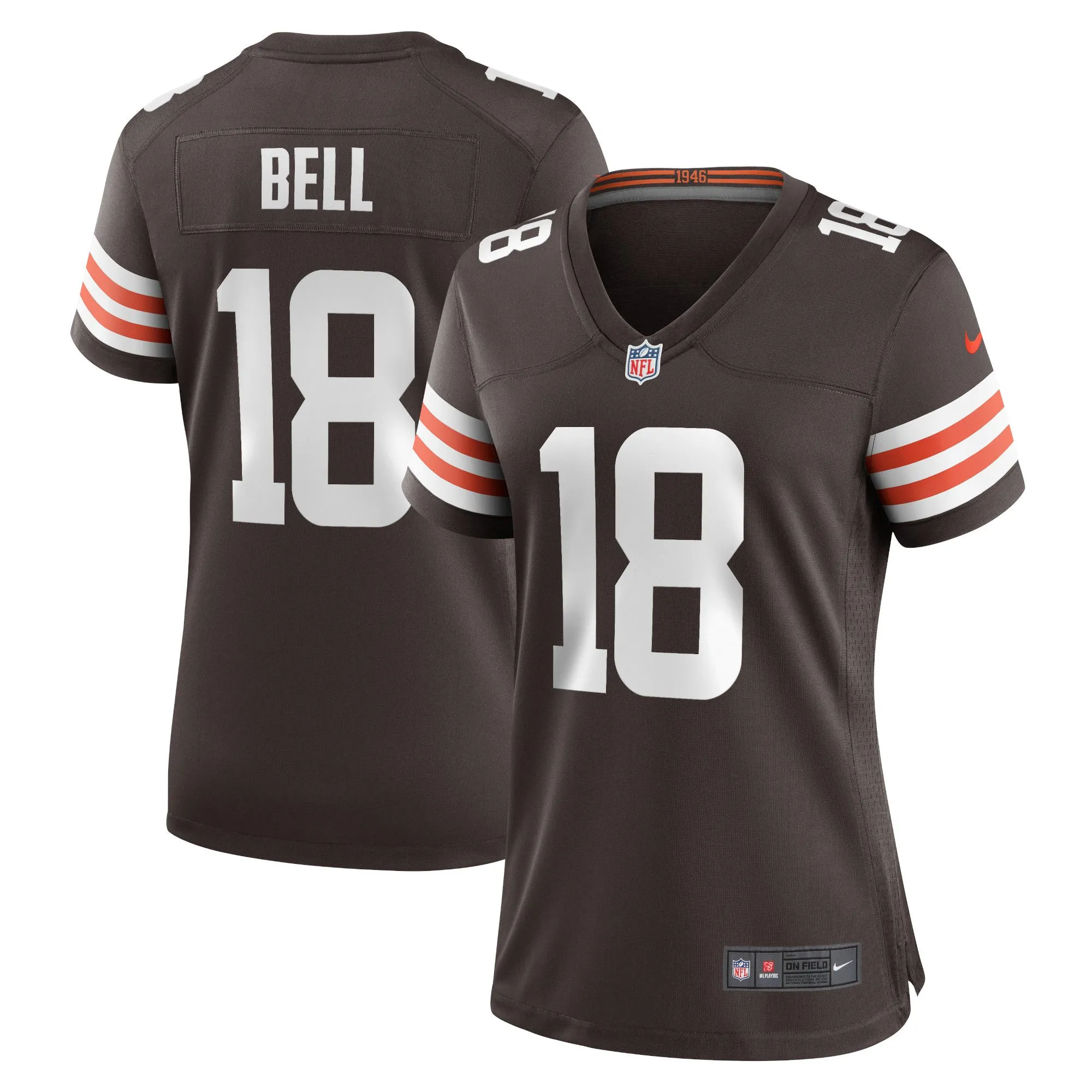 David Bell Cleveland Browns  Women's Game Jersey - Brown