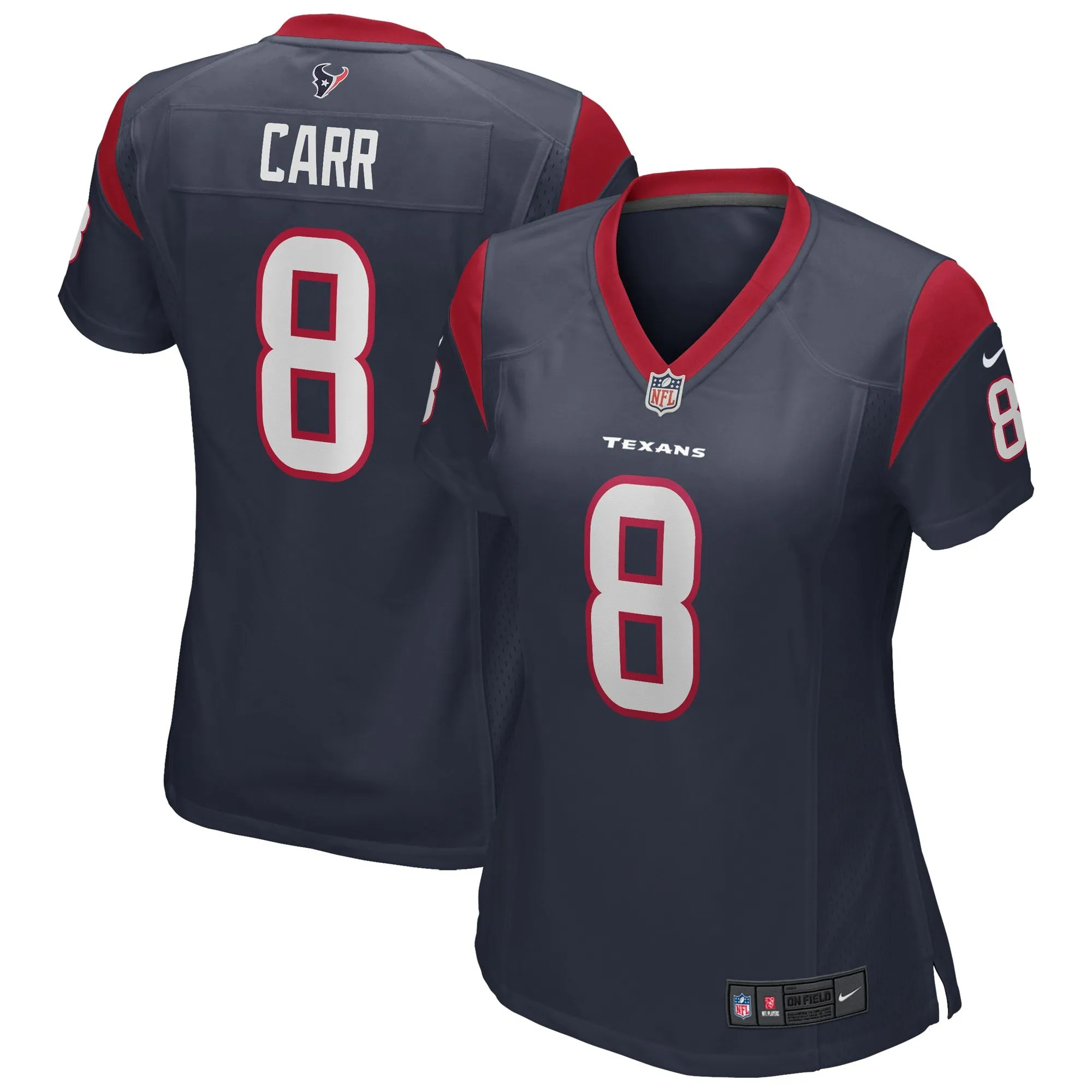 David Carr Houston Texans  Women's Game Retired Player Jersey - Navy