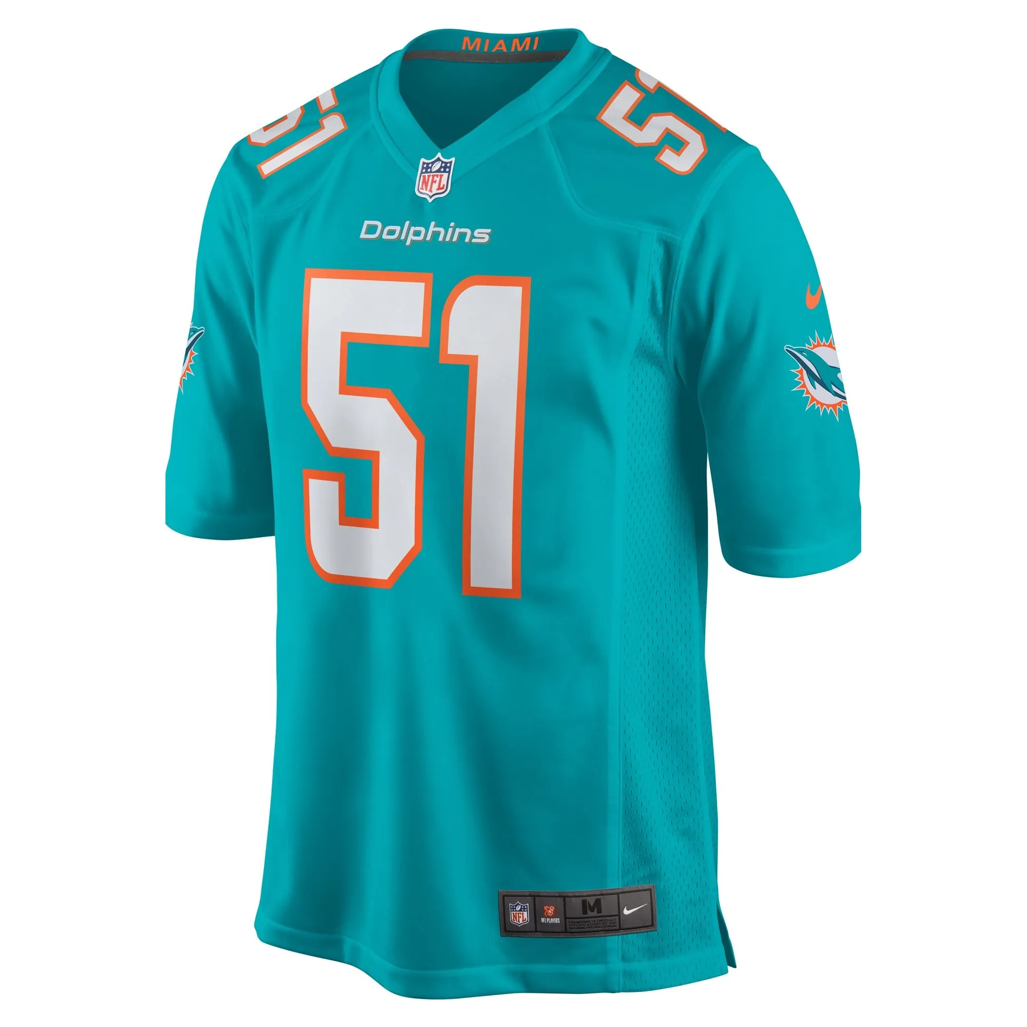 David Long Jr. Miami Dolphins  Game Jersey - Aqua