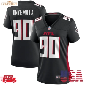 David Onyemata Atlanta Falcons  Women's Game Player Jersey   Black