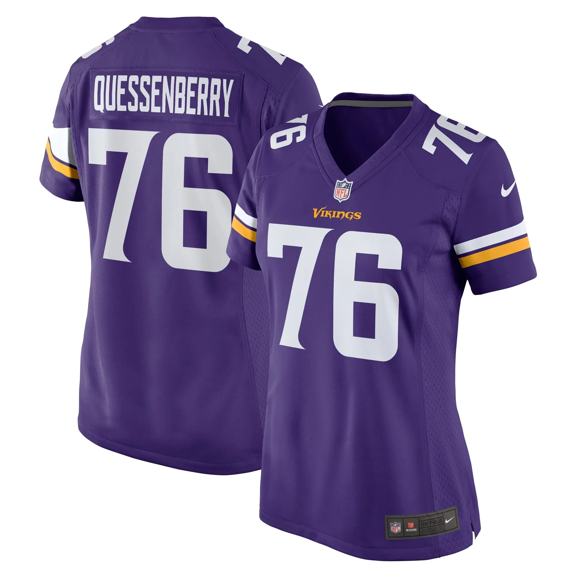 David Quessenberry Minnesota Vikings  Women's Team Game Jersey -  Purple