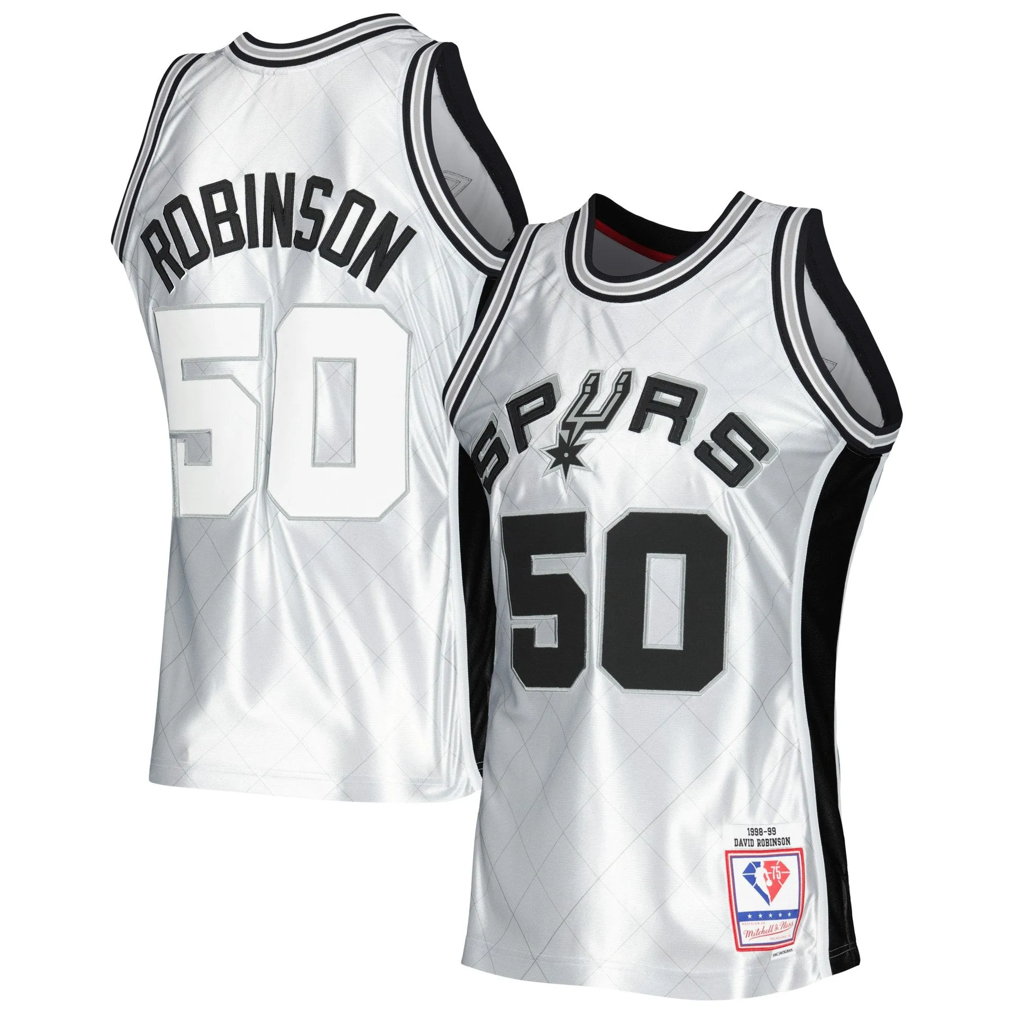 David Robinson San Antonio Spurs Mitchell & Ness 1998/99 Hardwood Classics 75th Anniversary Swingman Jersey - Platinum