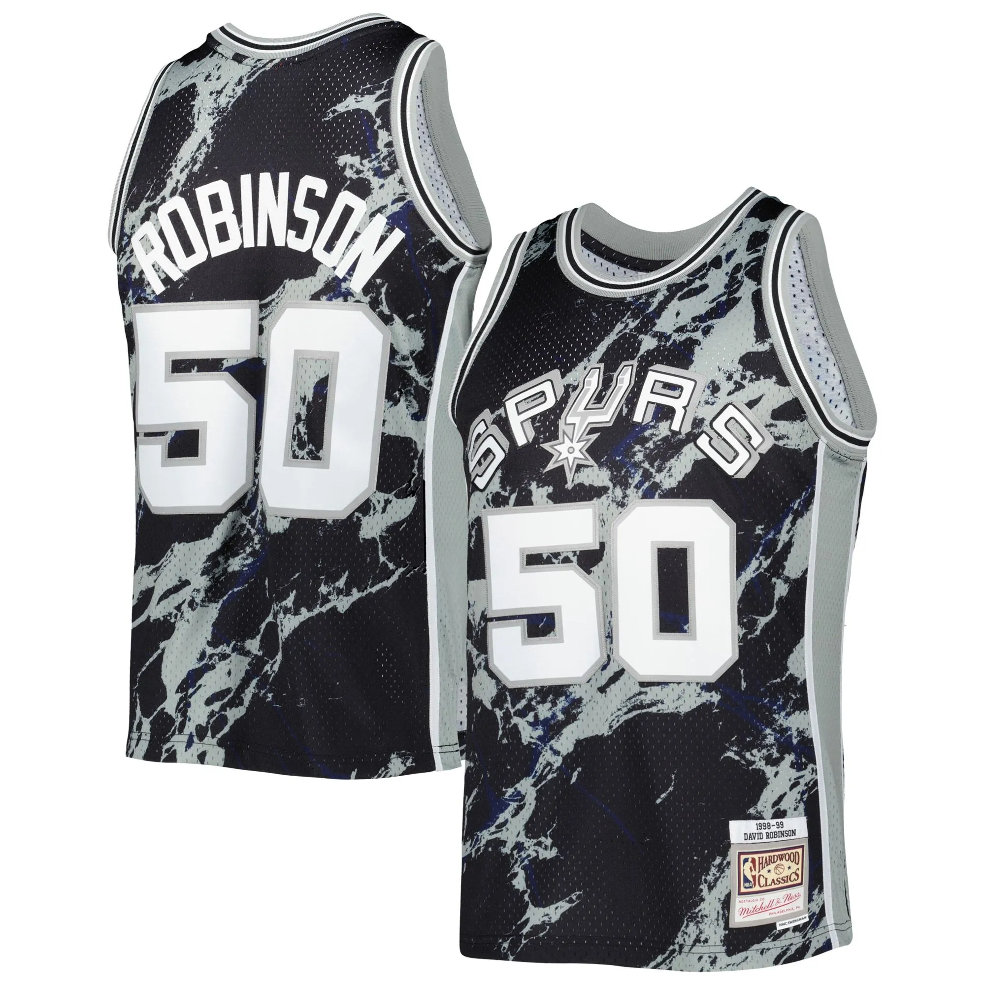 David Robinson San Antonio Spurs Mitchell & Ness 1998/99 Hardwood Classics Marble Swingman Jersey - Black