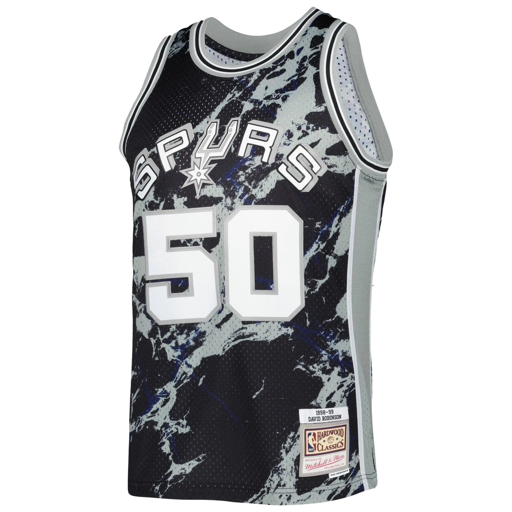 David Robinson San Antonio Spurs Mitchell & Ness 1998/99 Hardwood Classics Marble Swingman Jersey - Black