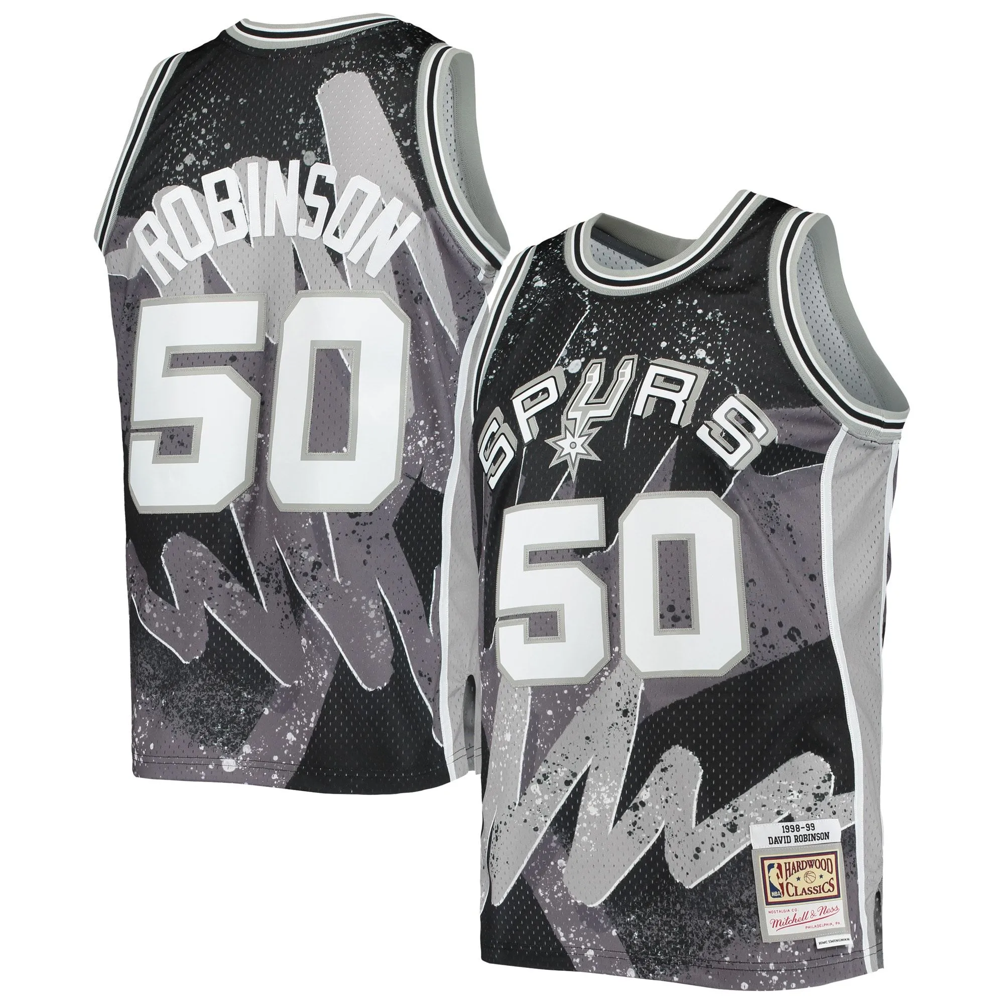 David Robinson San Antonio Spurs Mitchell & Ness Hardwood Classics 1998/99 Hyper Hoops Swingman Jersey - Black