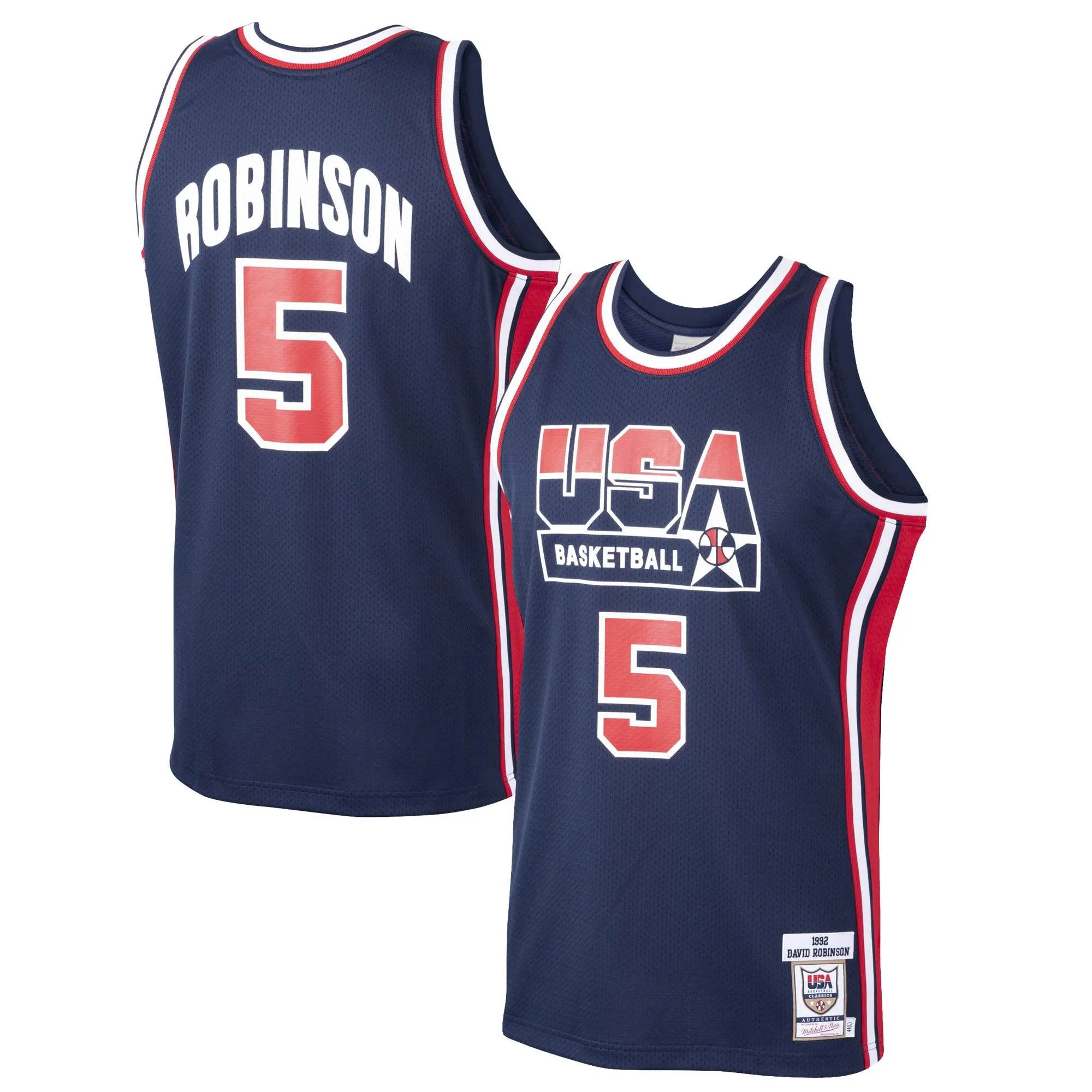 David Robinson USA Basketball Mitchell & Ness 1992 Dream Team  Jersey - Navy