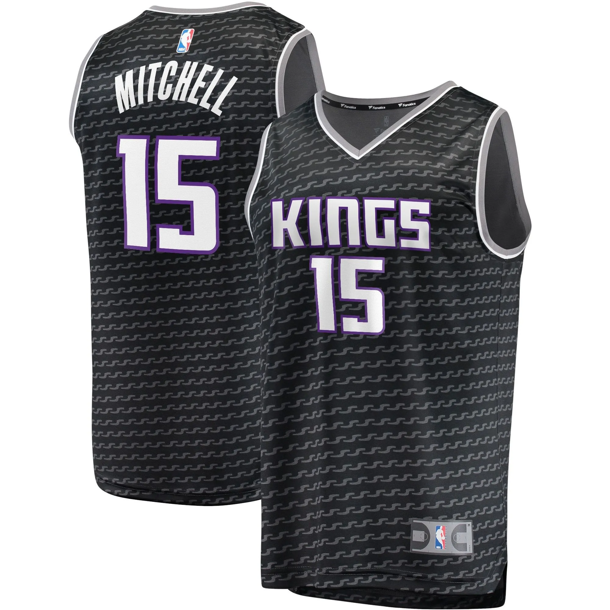 Davion Mitchell Sacramento Kings Fanatics Branded Fast Break Replica Player Jersey - Statement Edition - Black