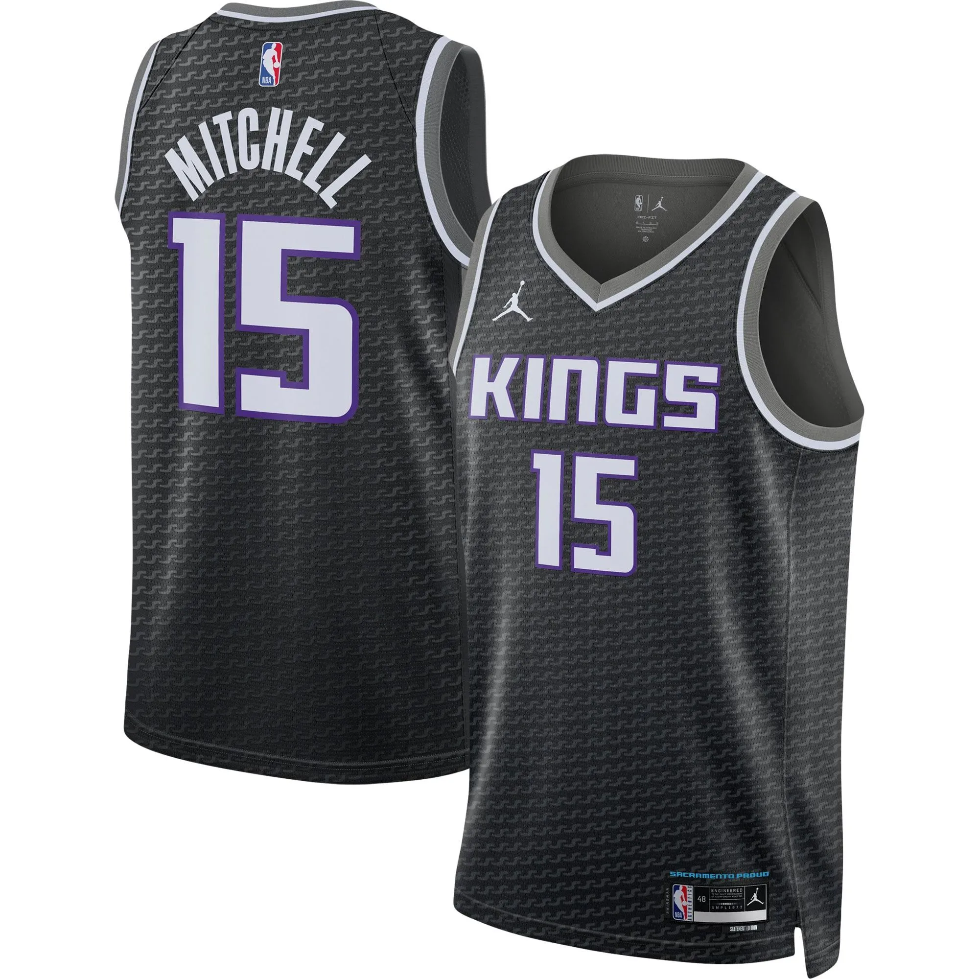 Davion Mitchell Sacramento Kings Jordan Brand Unisex Swingman Jersey - Statement Edition - Black