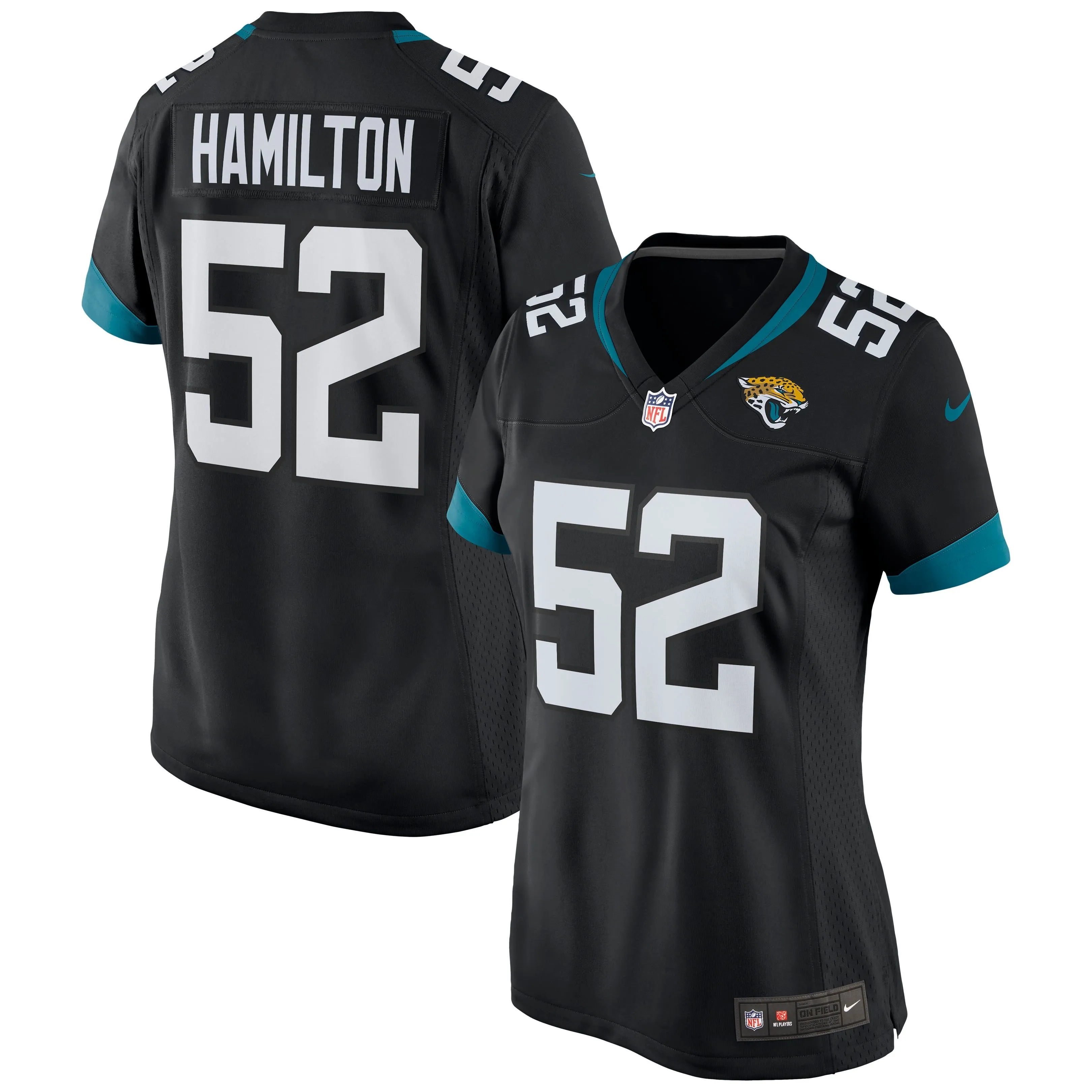 DaVon Hamilton Jacksonville Jaguars  Women's Game Jersey - Black