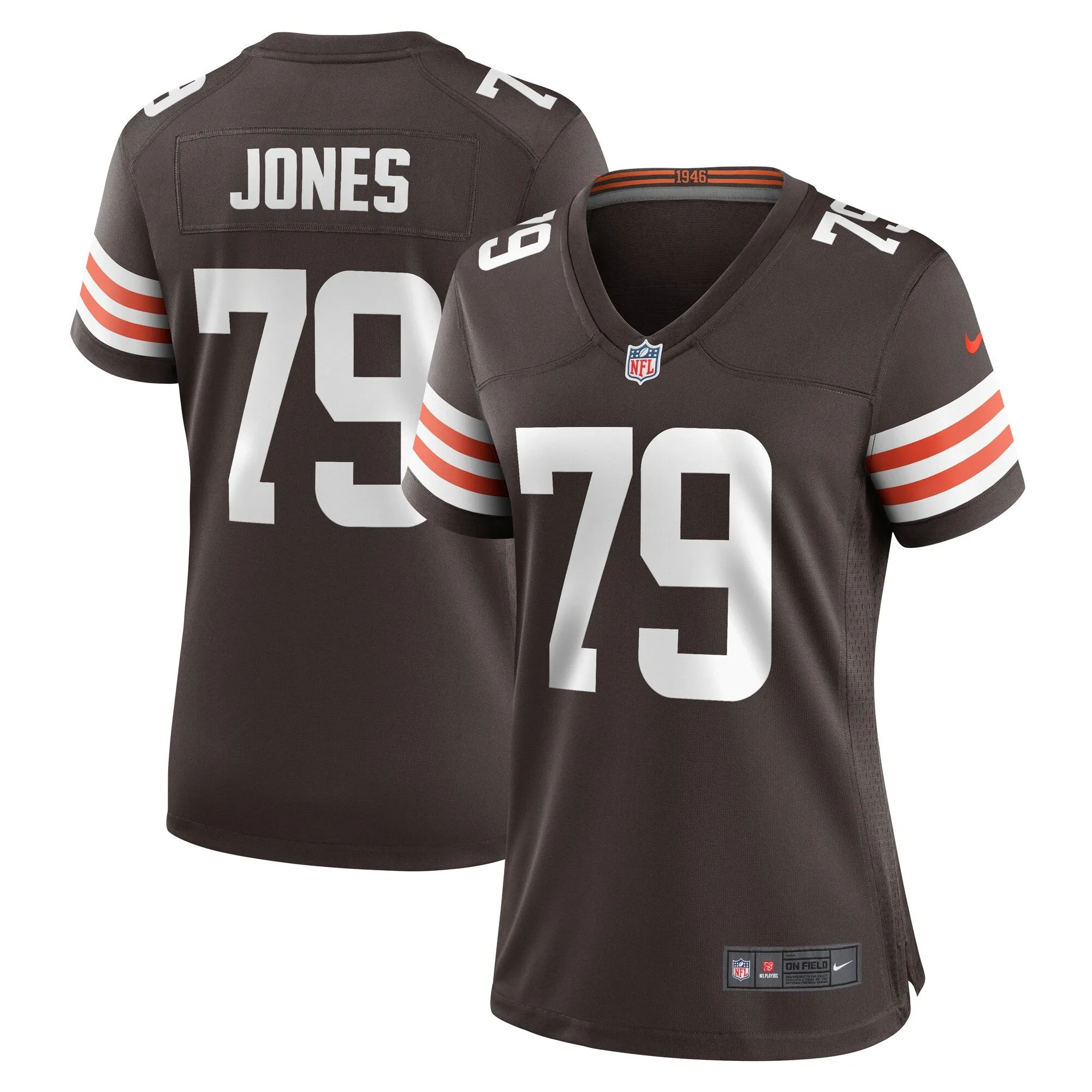 Dawand Jones Cleveland Browns  Women's Team Game Jersey -  Brown