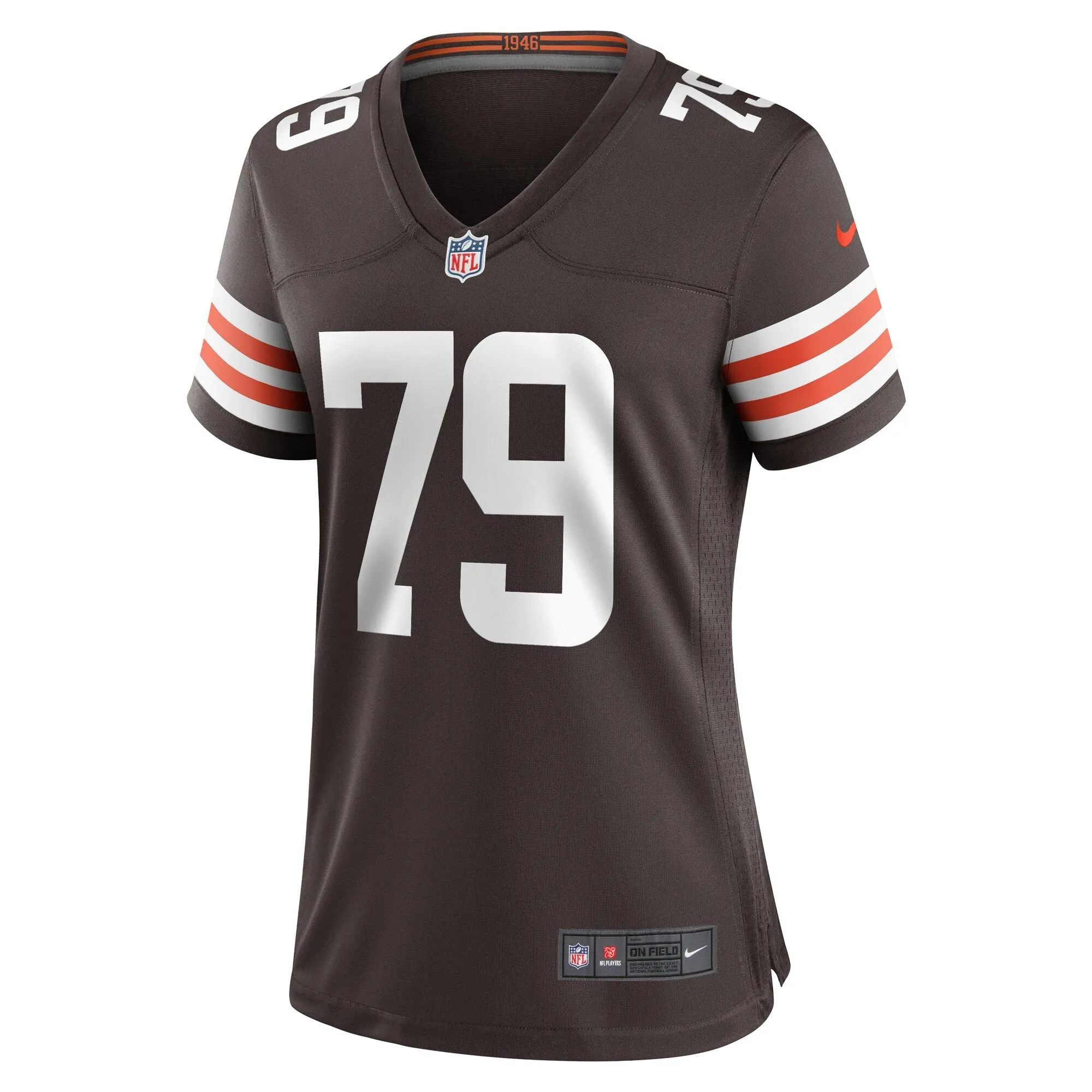 Dawand Jones Cleveland Browns  Women's Team Game Jersey -  Brown