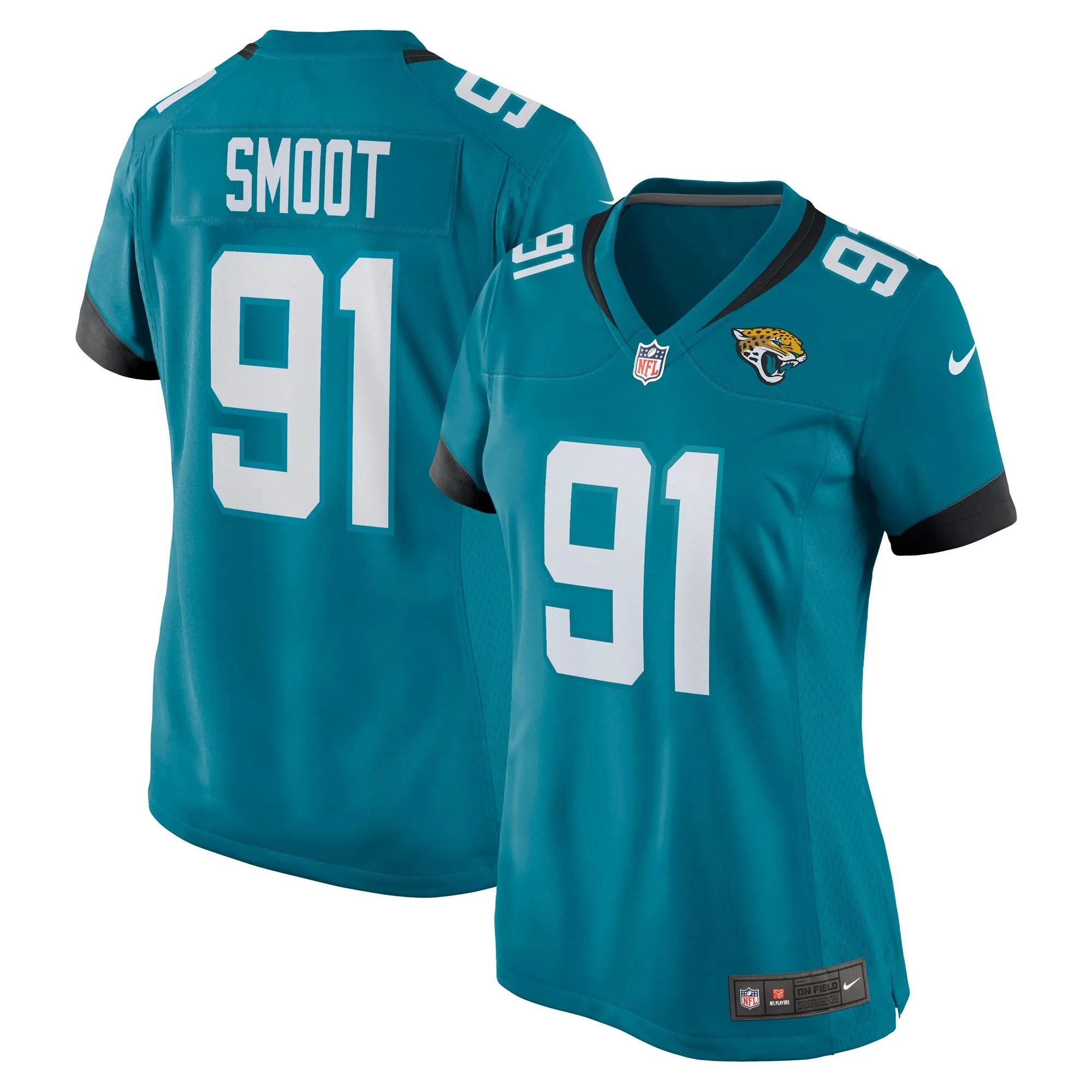 Dawuane Smoot Jacksonville Jaguars  Women's Game Jersey - Teal