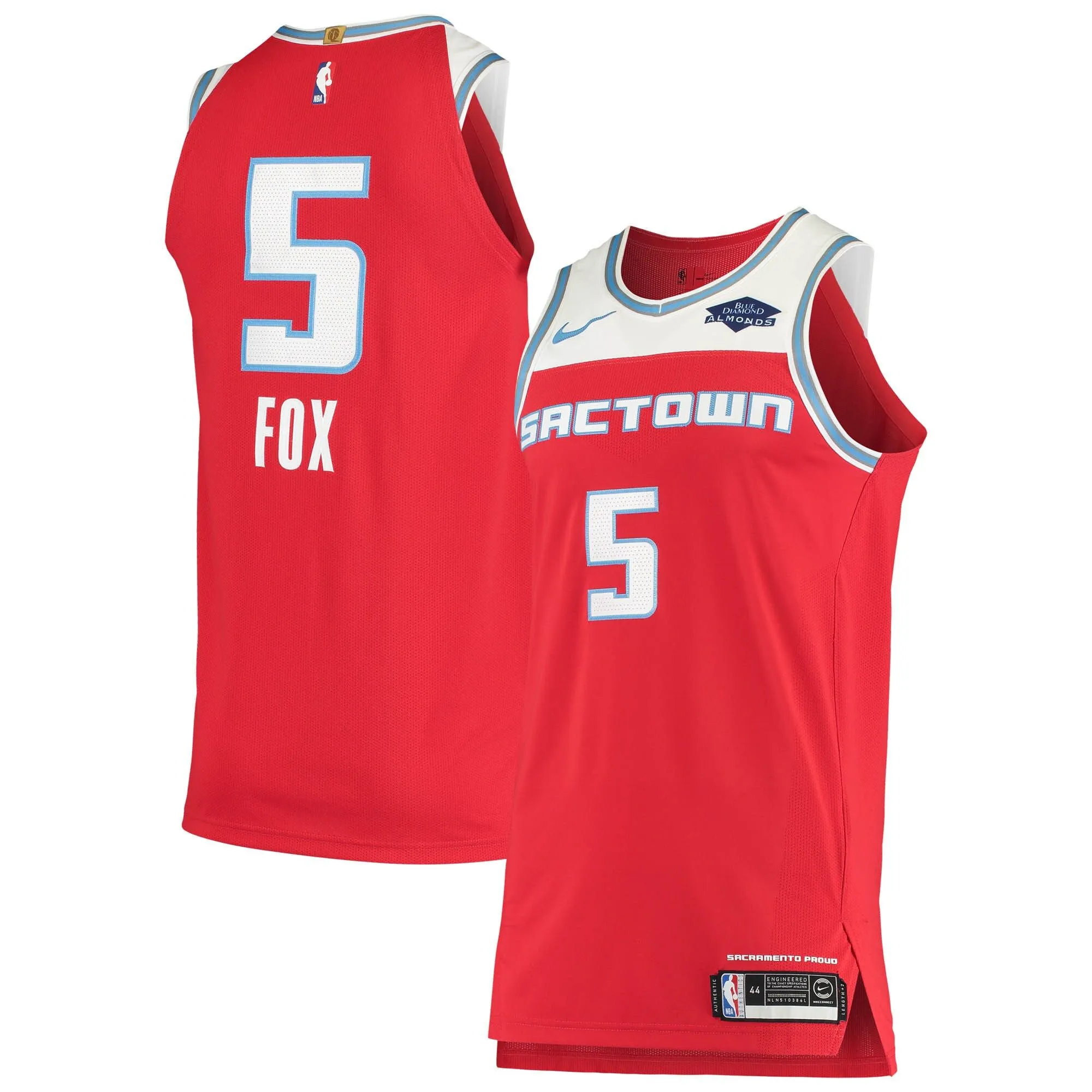 De'Aaron Fox Sacramento Kings   Badge Jersey - City Edition - Red