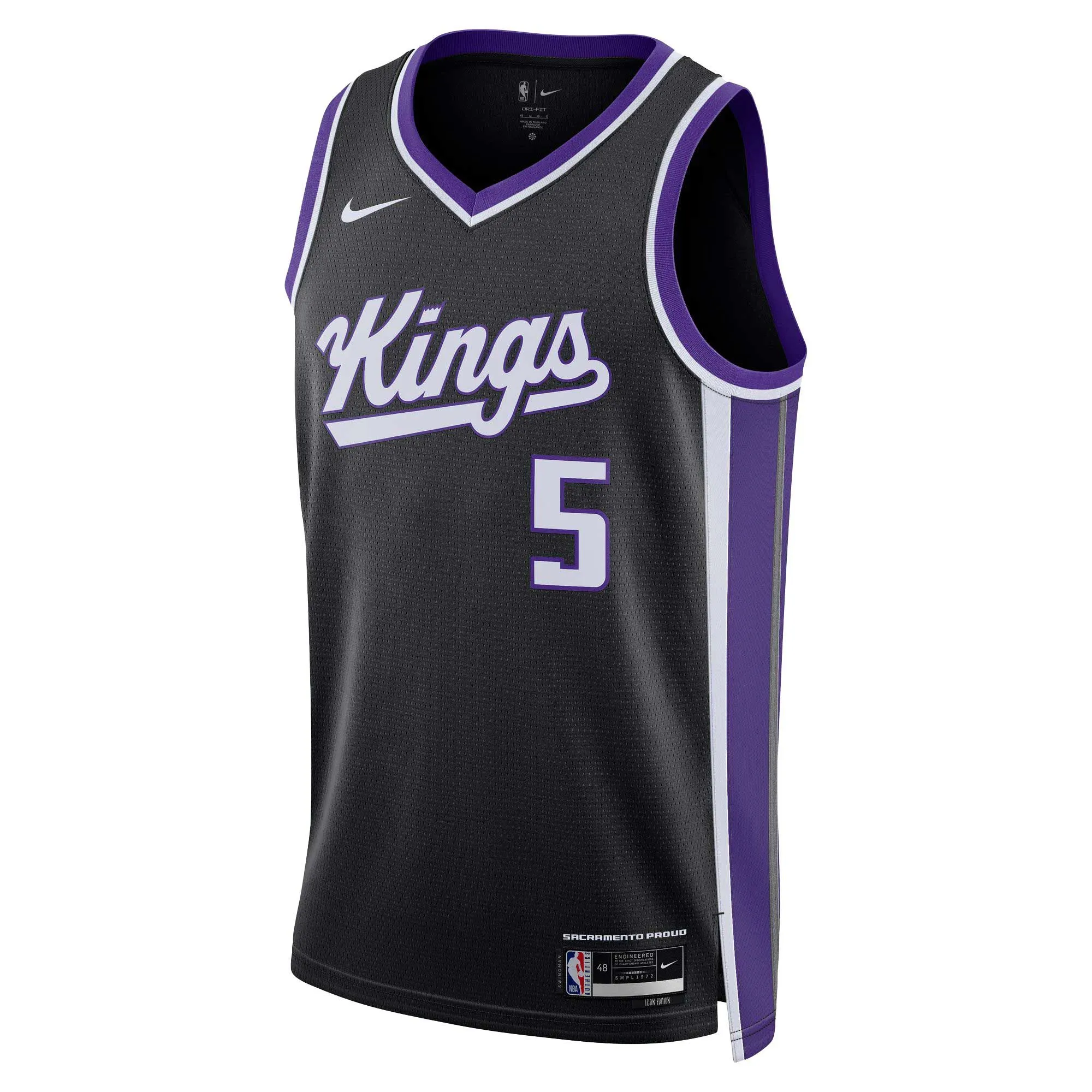 De'Aaron Fox Sacramento Kings  Unisex Swingman Jersey - Icon Edition - Black