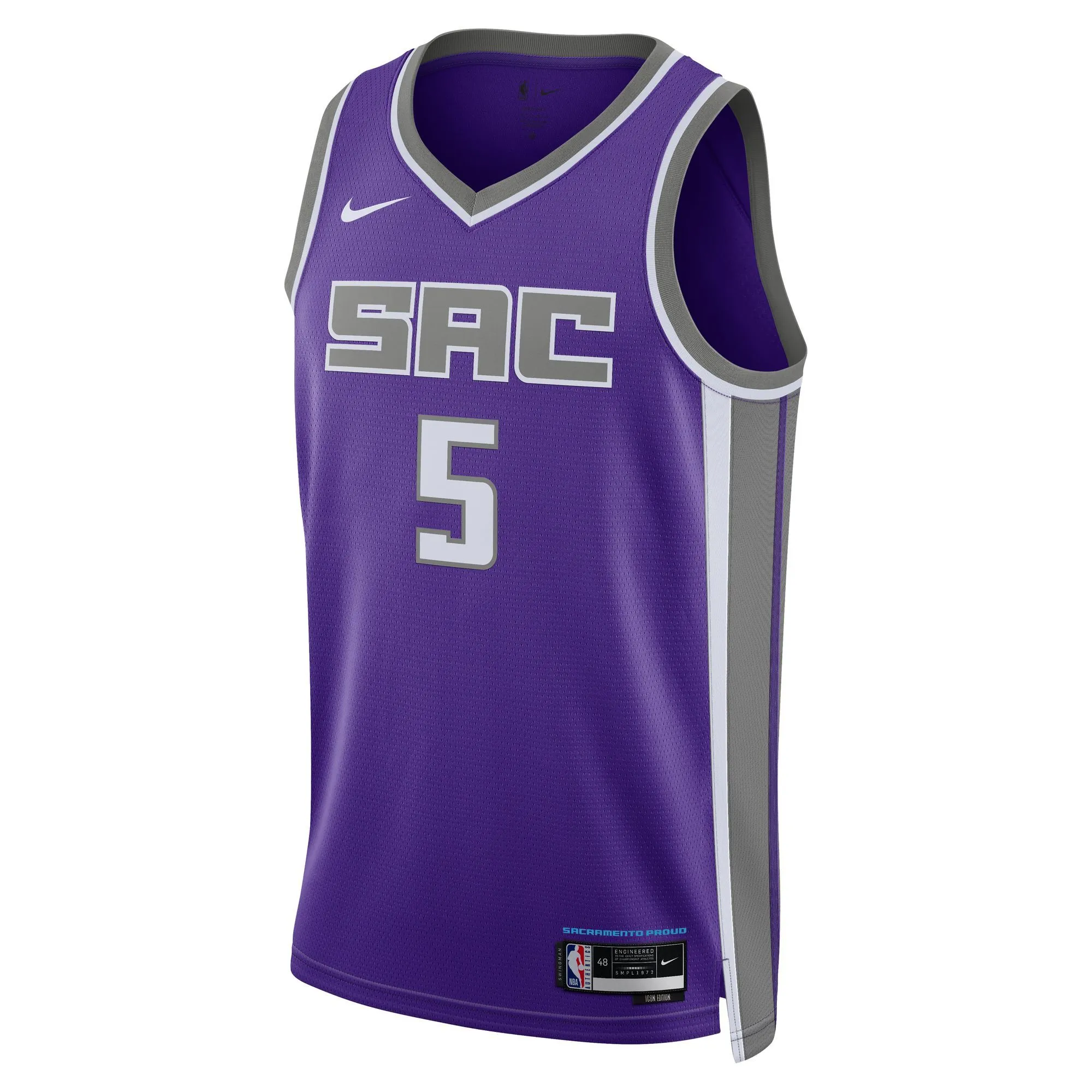 De'Aaron Fox Sacramento Kings  Unisex Swingman Jersey - Icon Edition - Purple