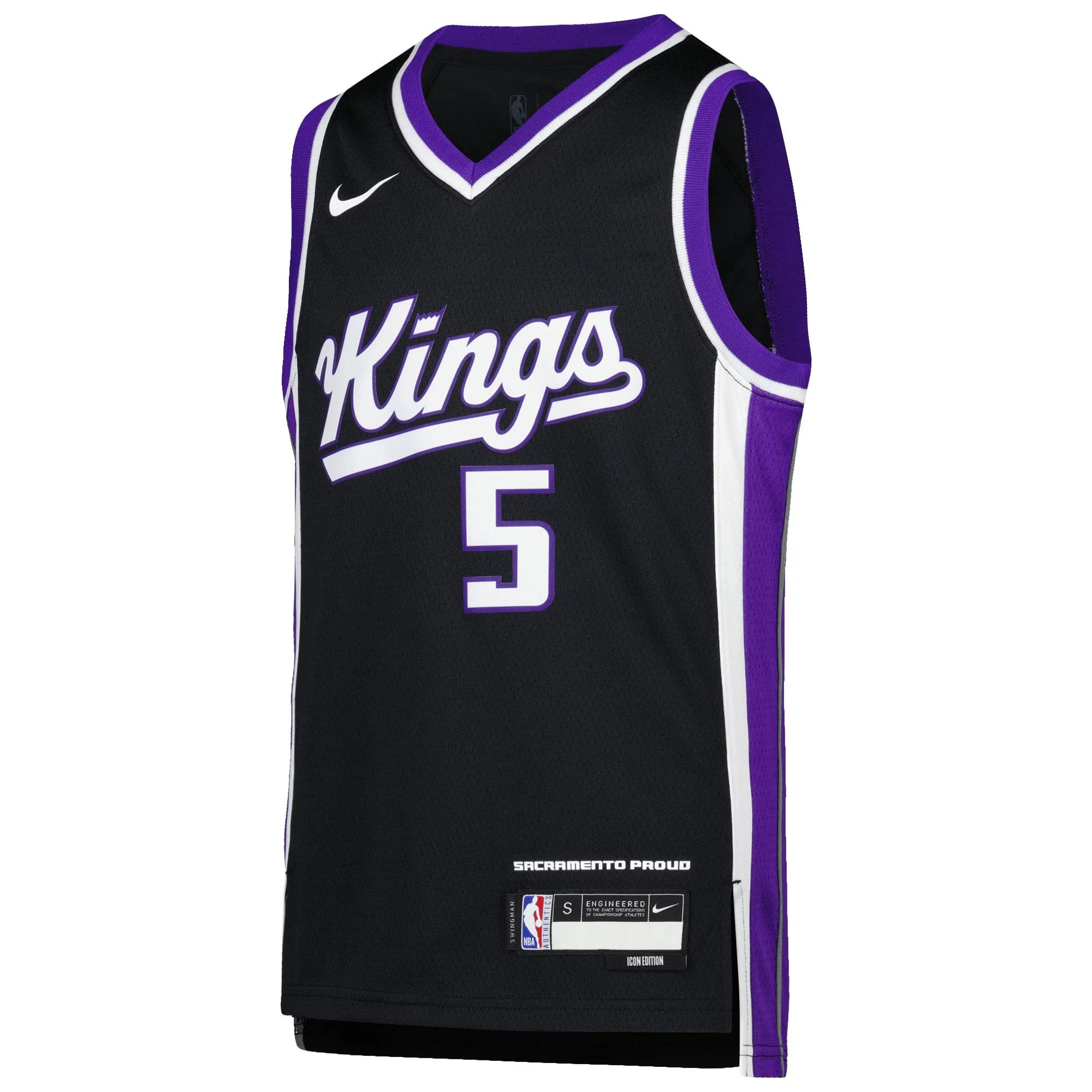 De'Aaron Fox Sacramento Kings  Youth Swingman Jersey - Icon Edition - Purple