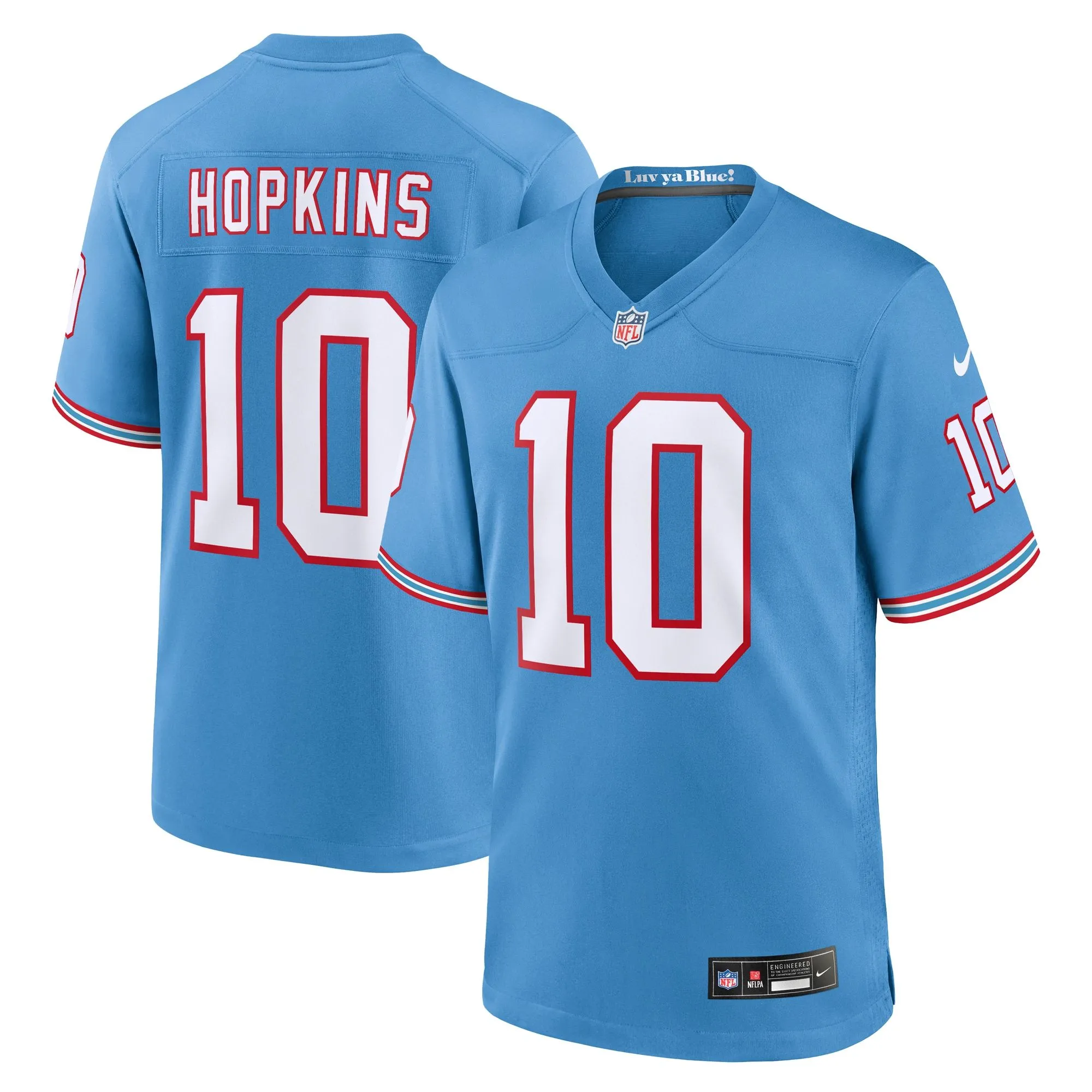 DeAndre Hopkins Tennessee Titans  Oilers Throwback Player Game Jersey - Light Blue