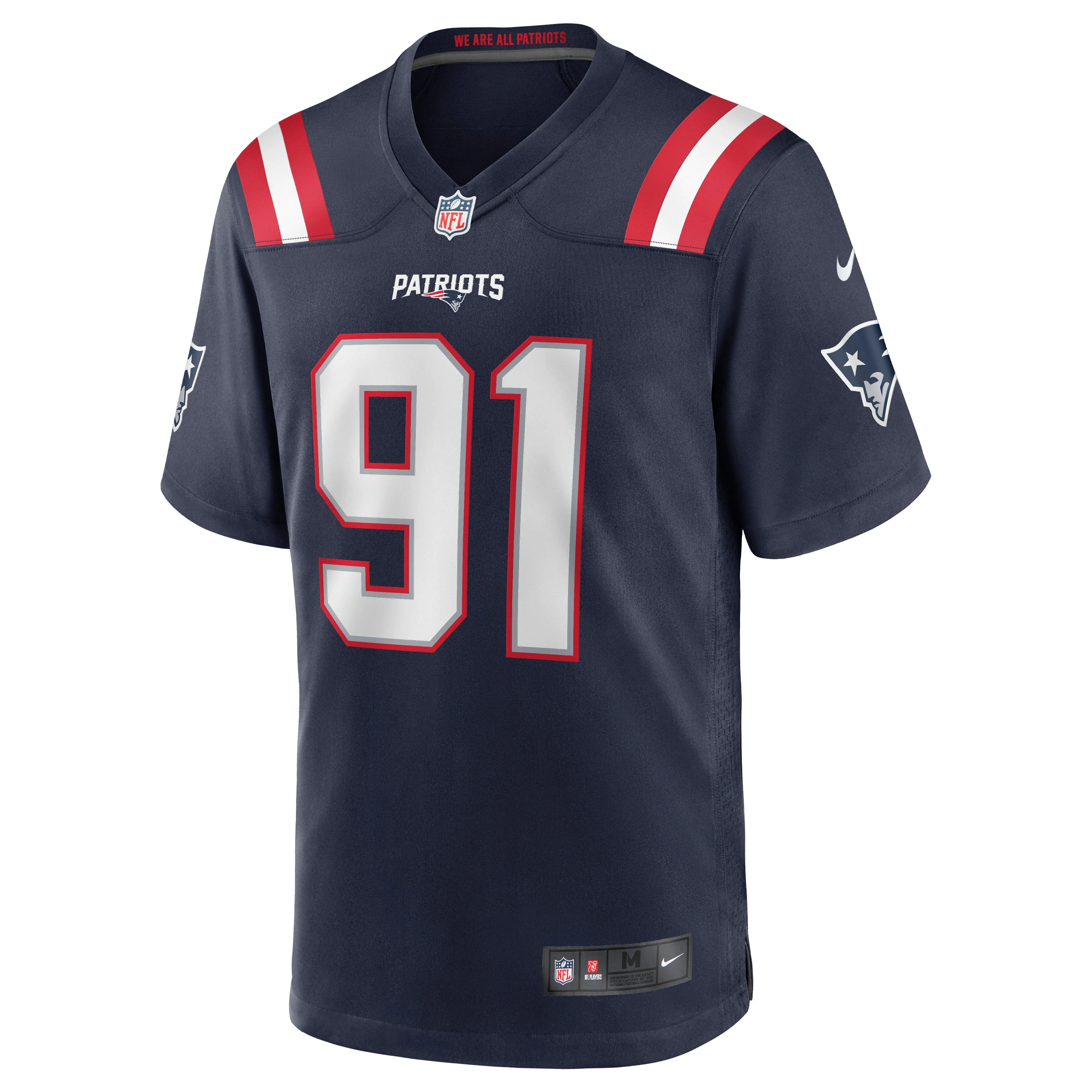 Deatrich Wise Jr. New England Patriots  Game Jersey - Navy