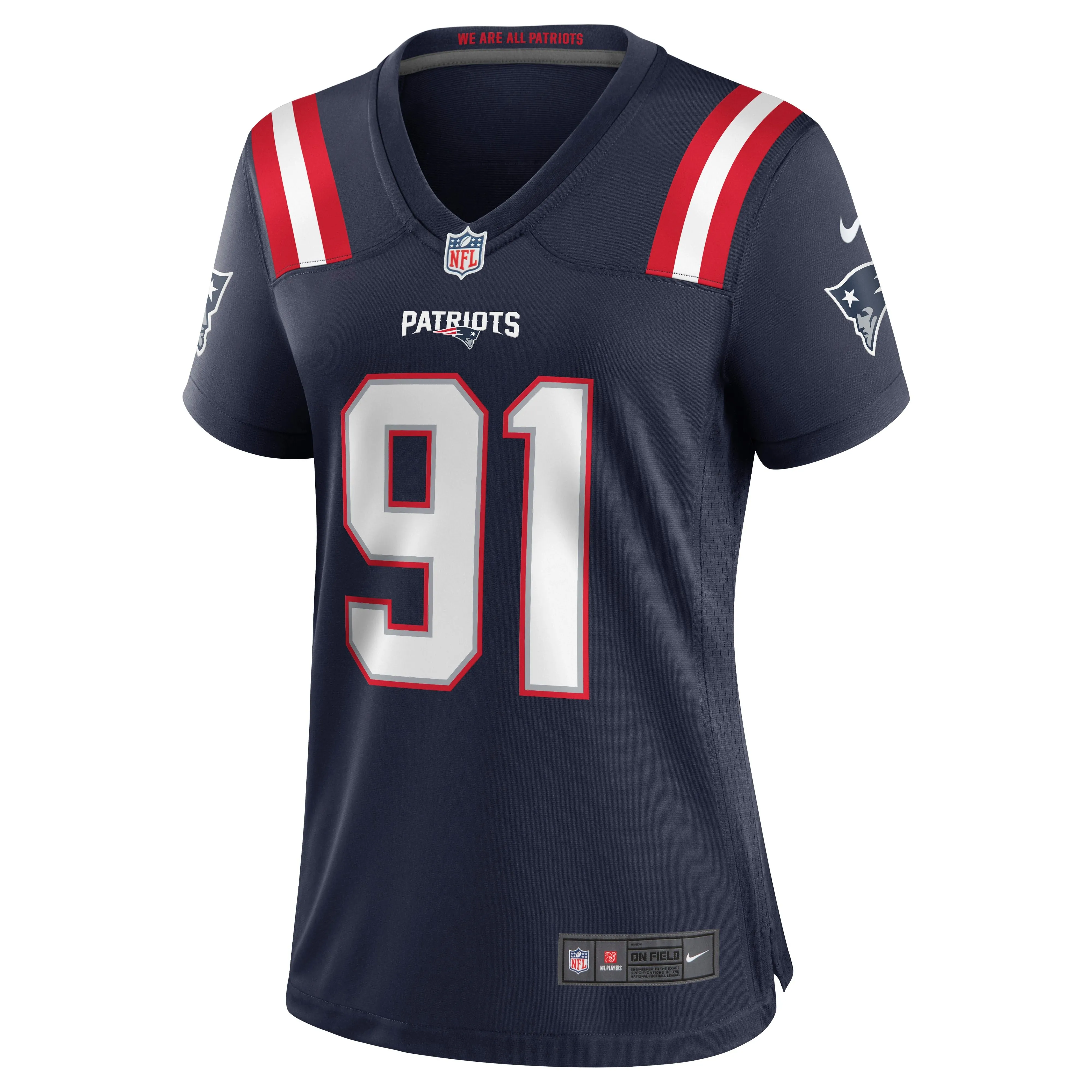 Deatrich Wise Jr. New England Patriots  Women's Game Jersey - Navy