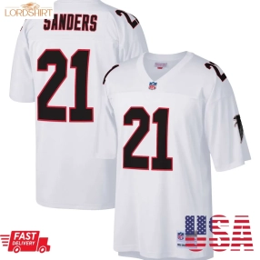 Deion Sanders Atlanta Falcons Mitchell & Ness Big & Tall 1992 Retired Player Replica Jersey   White