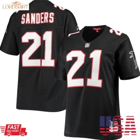 Deion Sanders Atlanta Falcons Mitchell & Ness Women's Legacy Replica Team Jersey   Black