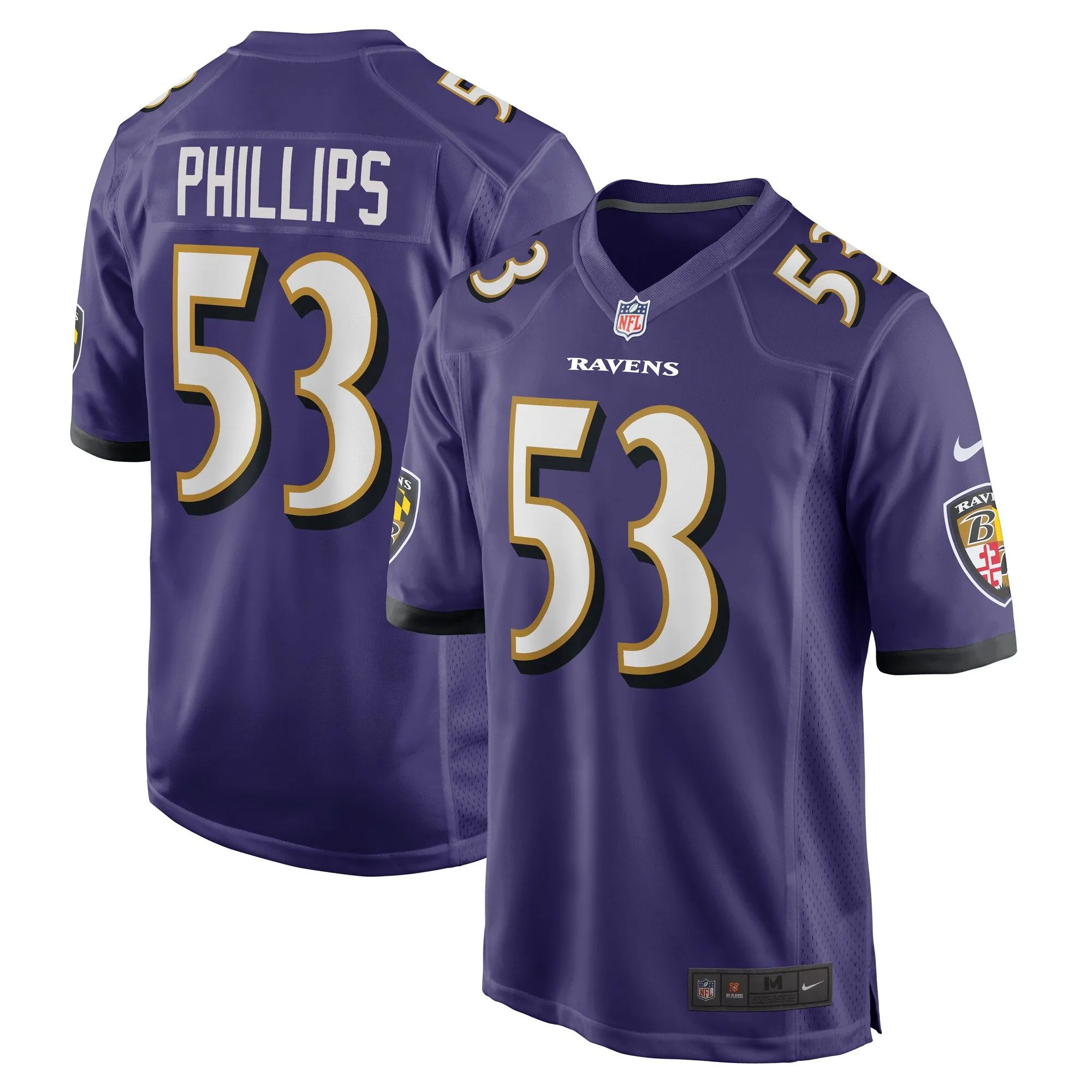 Del'Shawn Phillips Baltimore Ravens  Game Player Jersey - Purple