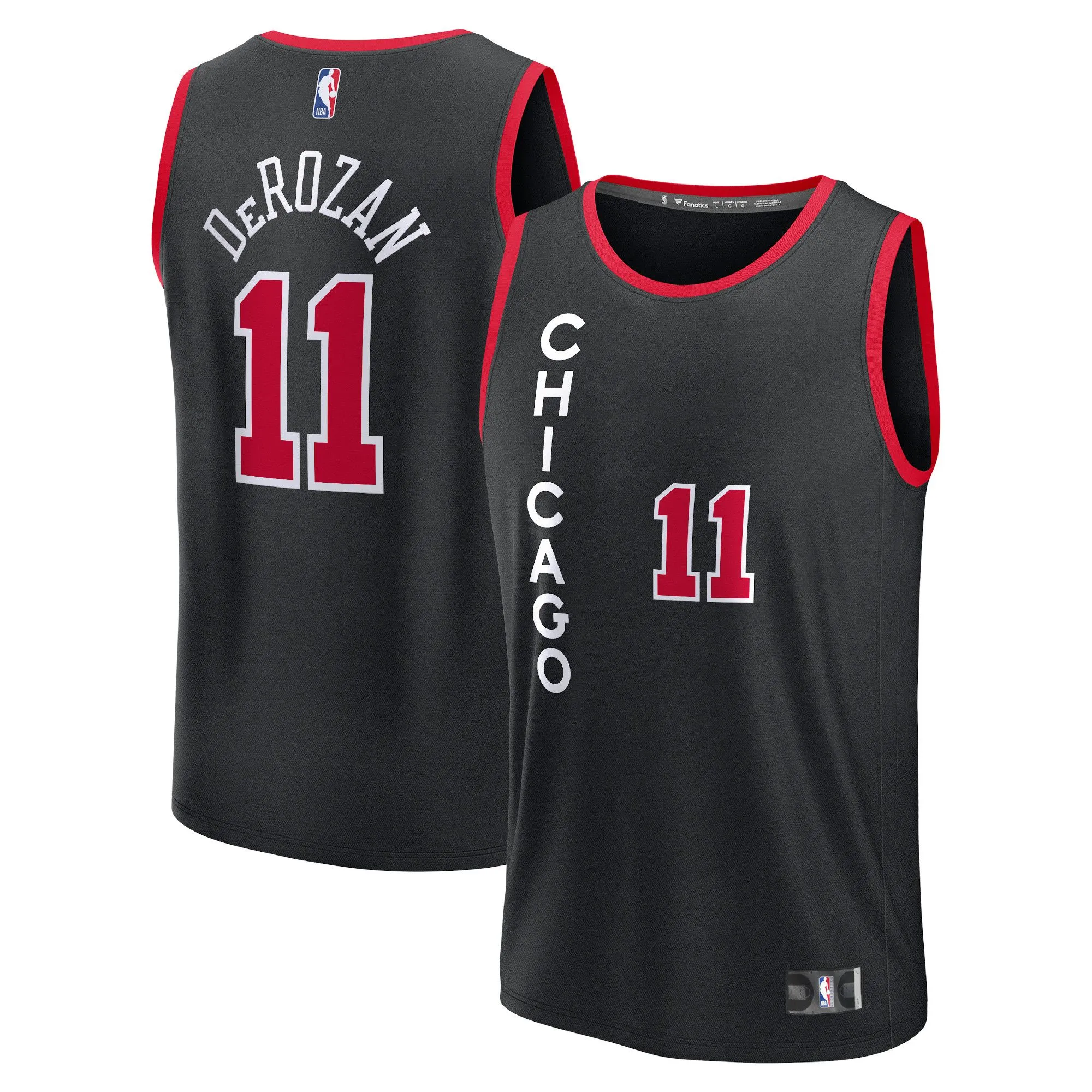 DeMar DeRozan Chicago Bulls Fanatics Branded Fast Break Jersey - Black - City Edition