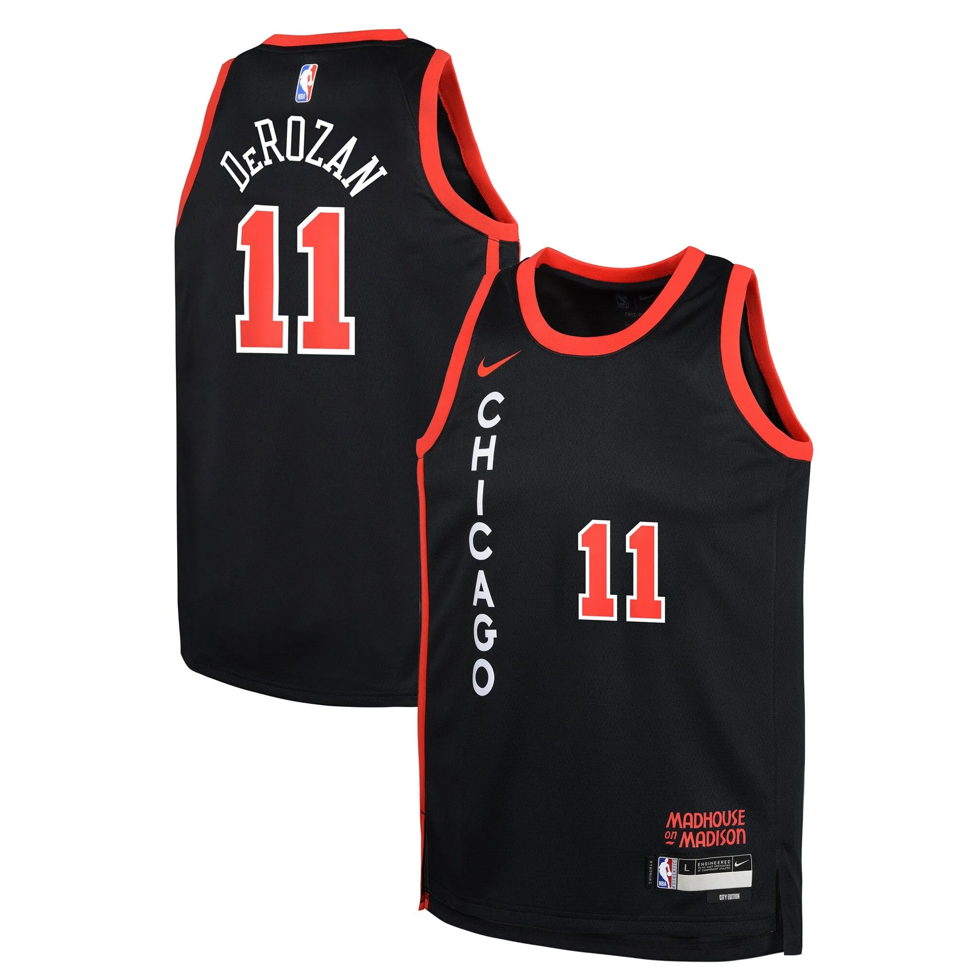 DeMar DeRozan Chicago Bulls  Youth  Swingman Replica Jersey - City Edition - Black