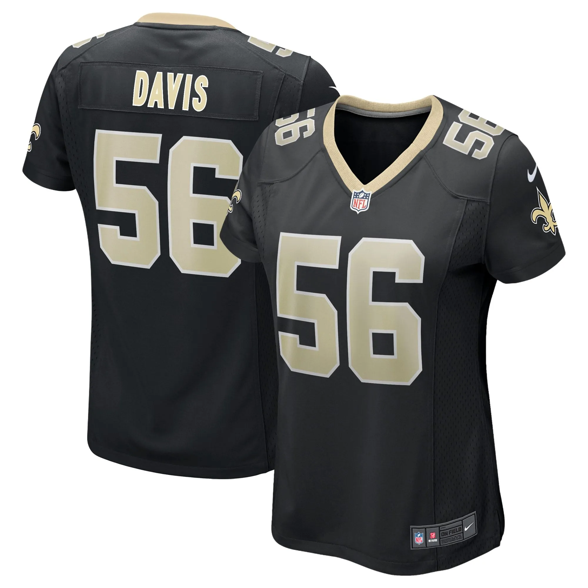 Demario Davis New Orleans Saints  Women's Game Jersey - Black