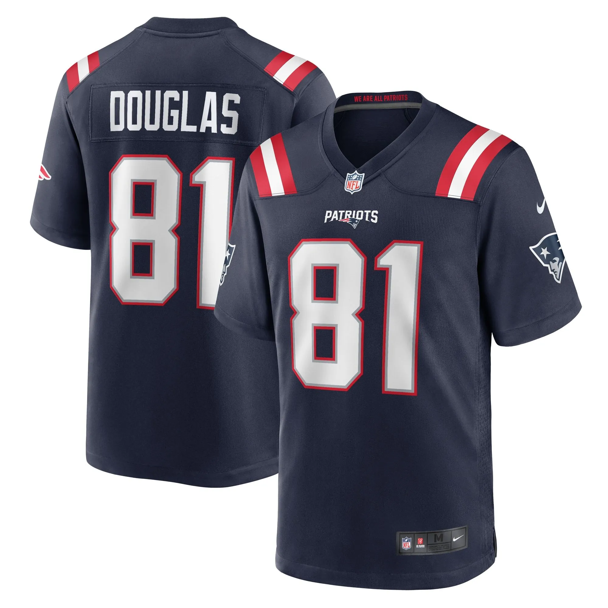 Demario Douglas New England Patriots   Game Jersey -  Navy