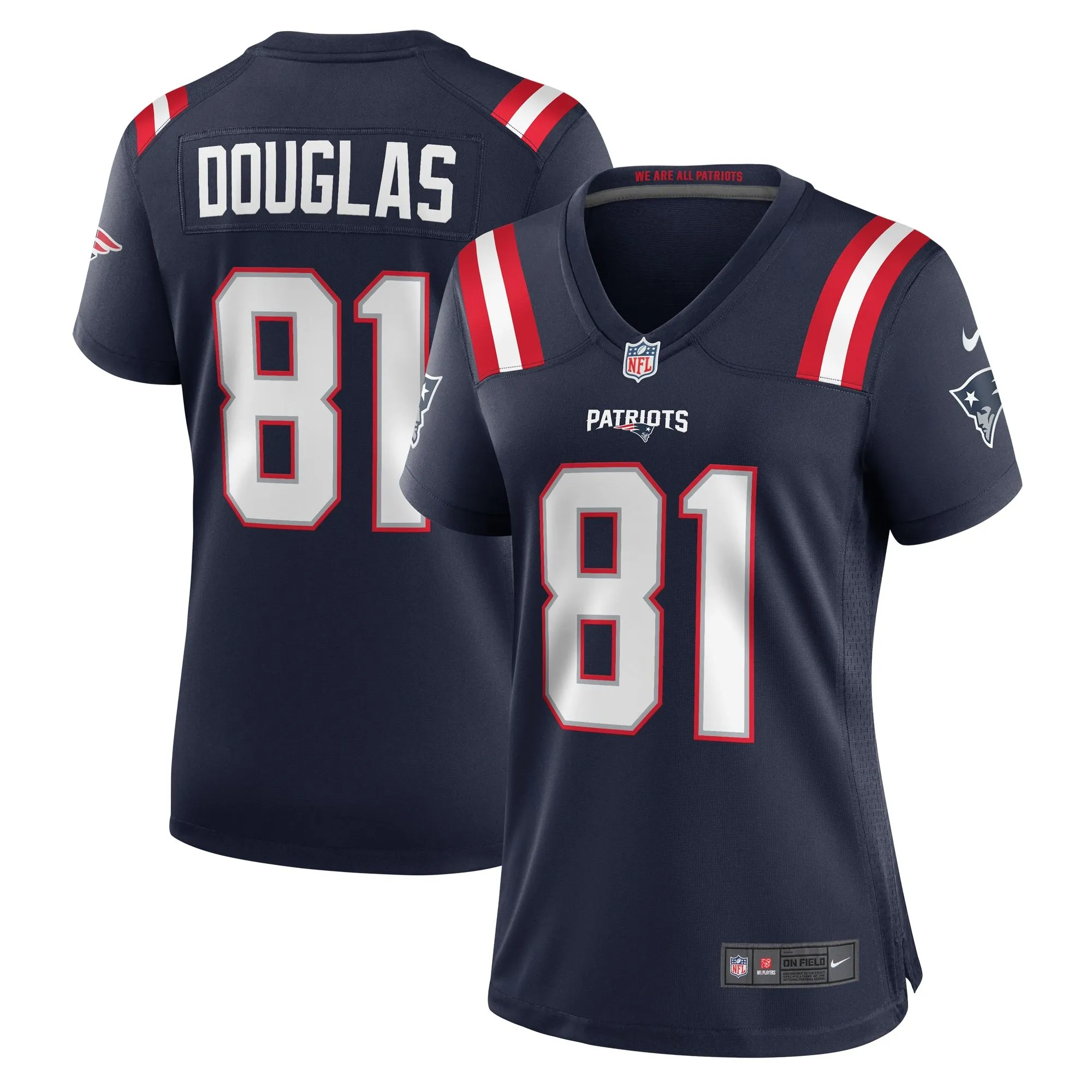 Demario Douglas New England Patriots  Women's  Game Jersey -  Navy