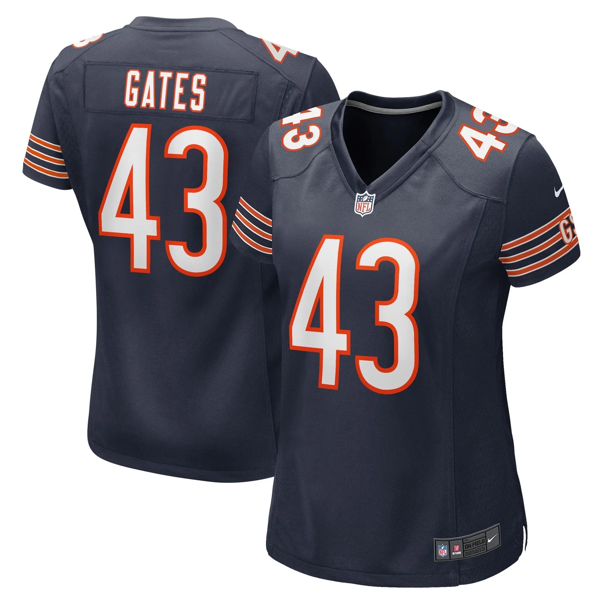 DeMarquis Gates Chicago Bears  Women's Game Player Jersey - Navy