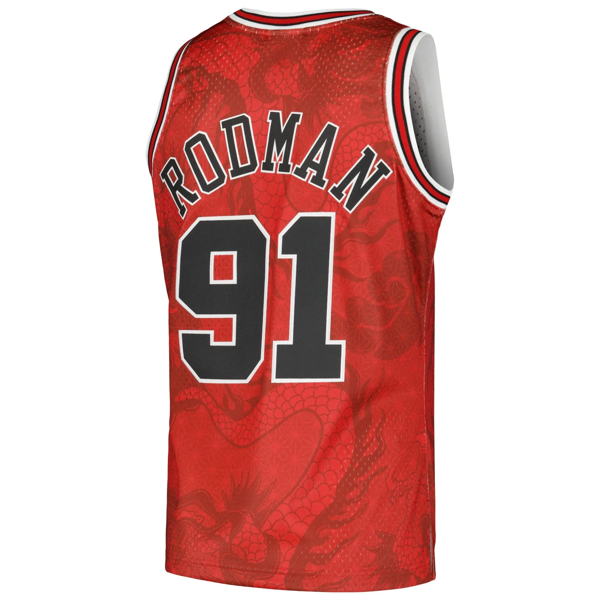 Dennis Rodman Chicago Bulls Mitchell & Ness 1997/98 Hardwood Classics Asian Heritage 6.0 Swingman Throwback Player Jersey - Red