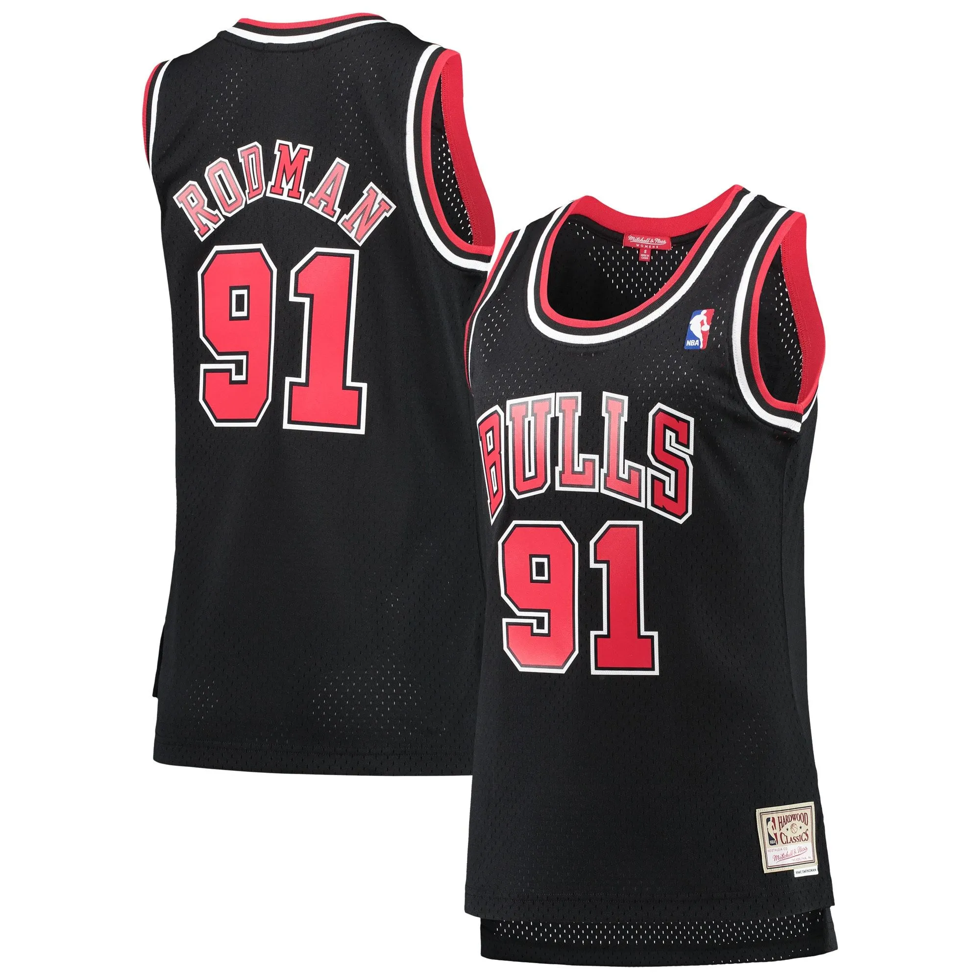 Dennis Rodman Chicago Bulls Mitchell & Ness Women's  Hardwood Classics Swingman Jersey - Black