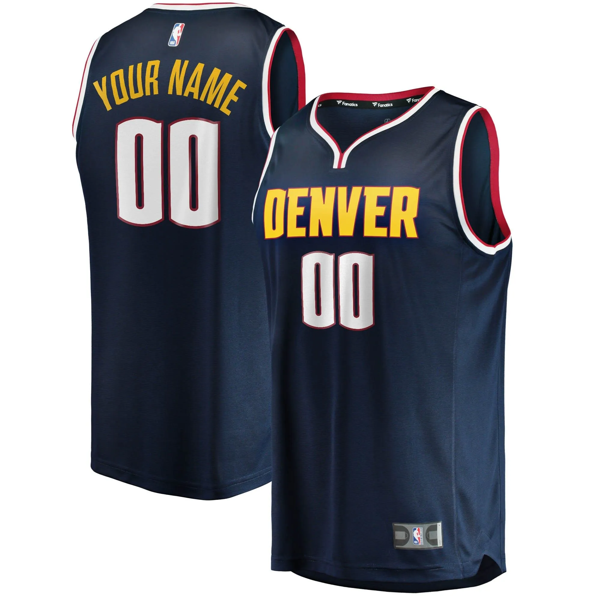 Denver Nuggets Fanatics Branded 2018/19 Fast Break Custom Replica Jersey Navy - Icon Edition