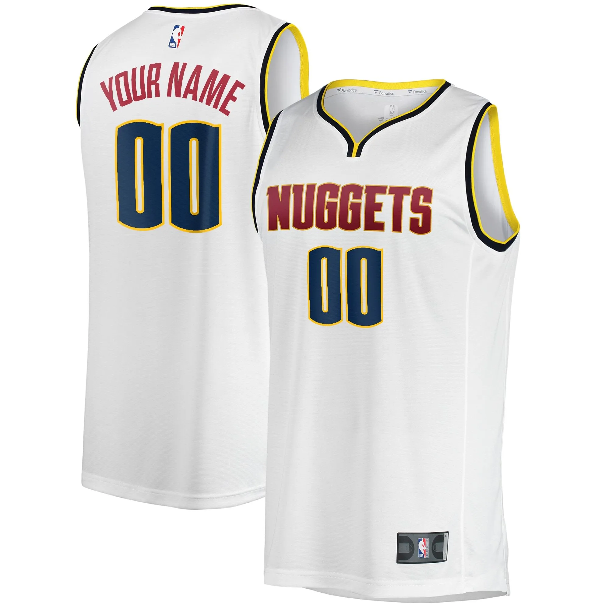 Denver Nuggets Fanatics Branded Youth Fast Break Replica Custom Jersey - Association Edition - White