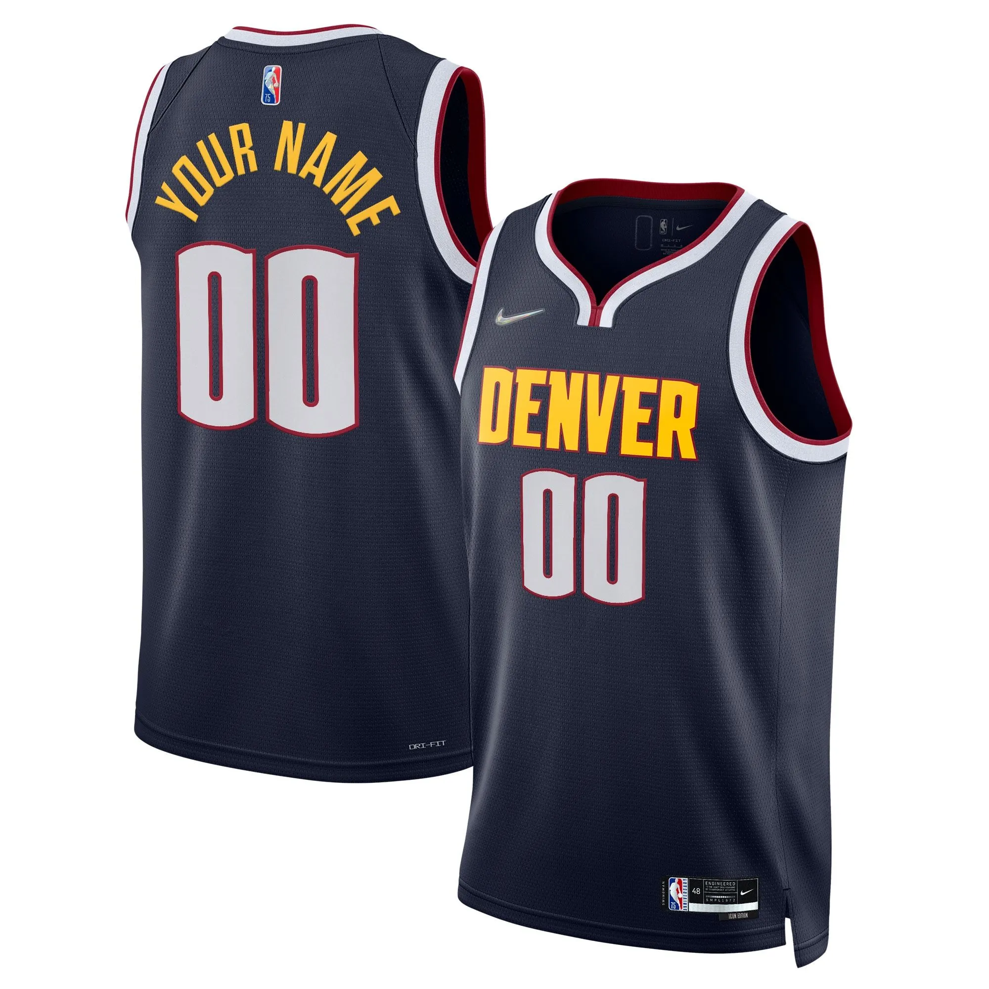 Denver Nuggets  2021/22 Diamond Swingman Custom Jersey - Icon Edition - Navy